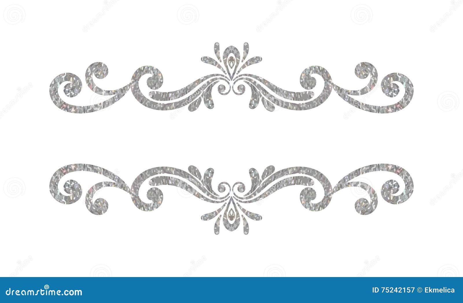Elegant Luxury Vintage Silver Floral Border Stock Vector ...