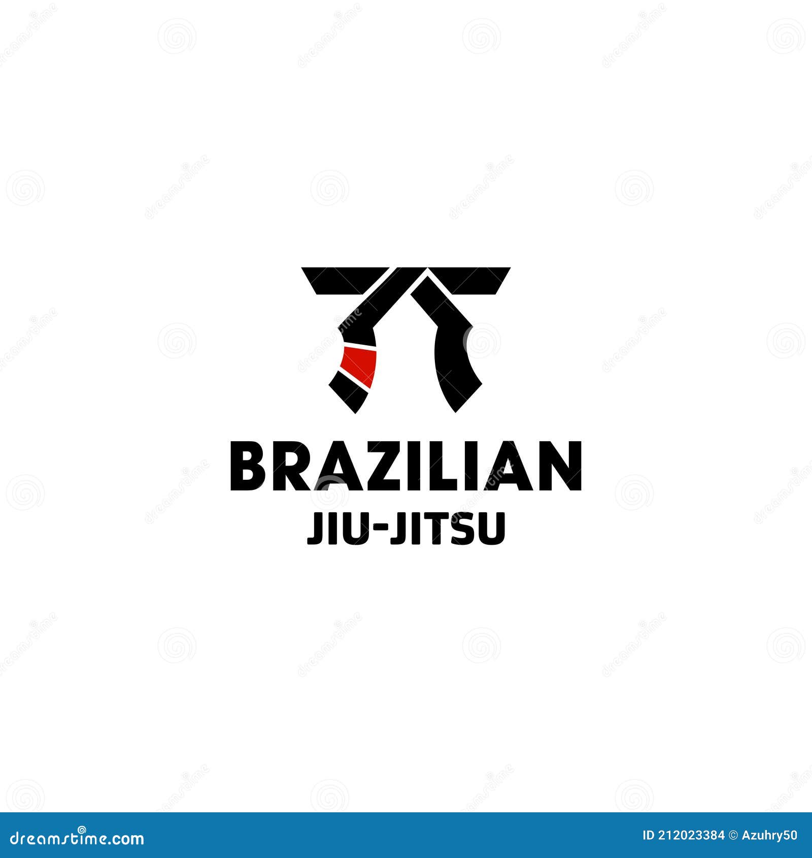 brazilian jiu-jitsu simple belt logo   icon , black and red belt icon  ,  for academy