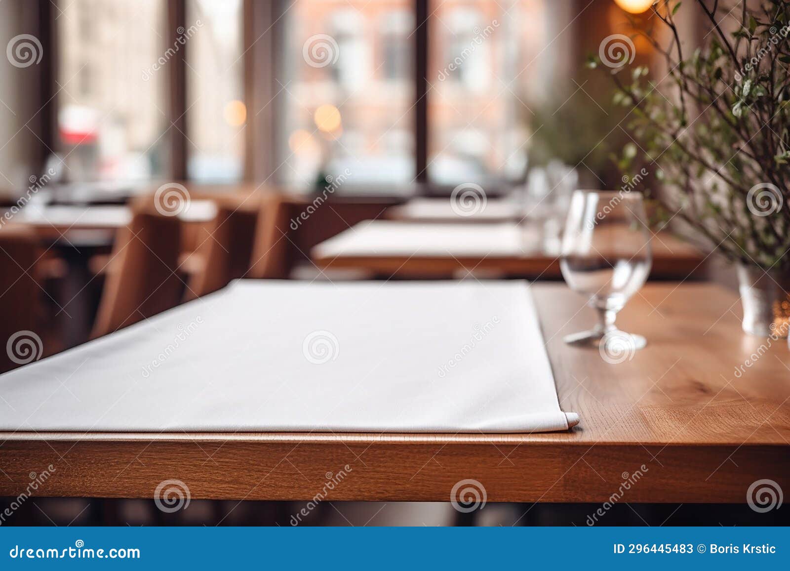 elegant minimalist table setting in upscale restaurant