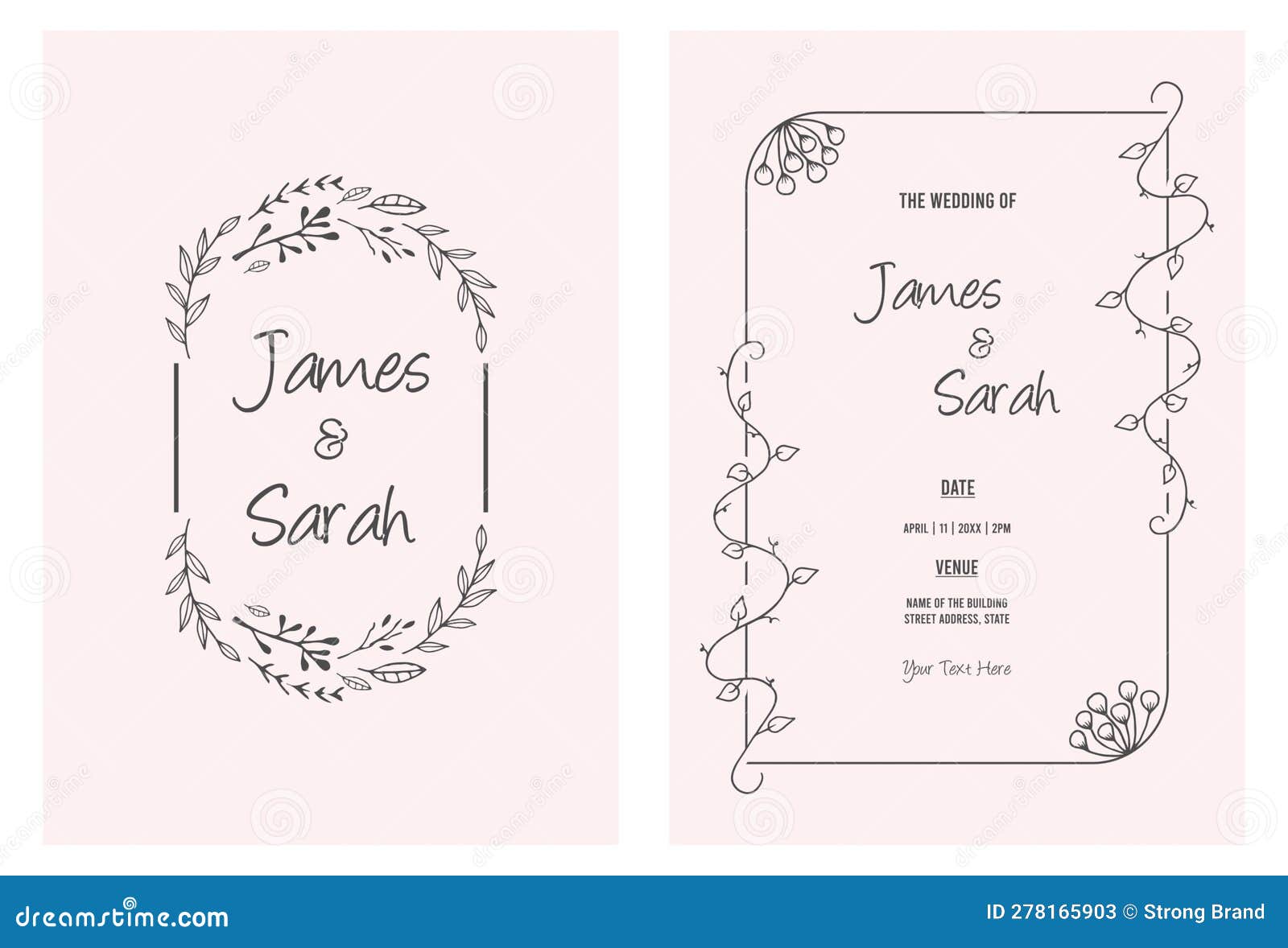 Premium Vector | Hand drawing blue roses wedding invitation card