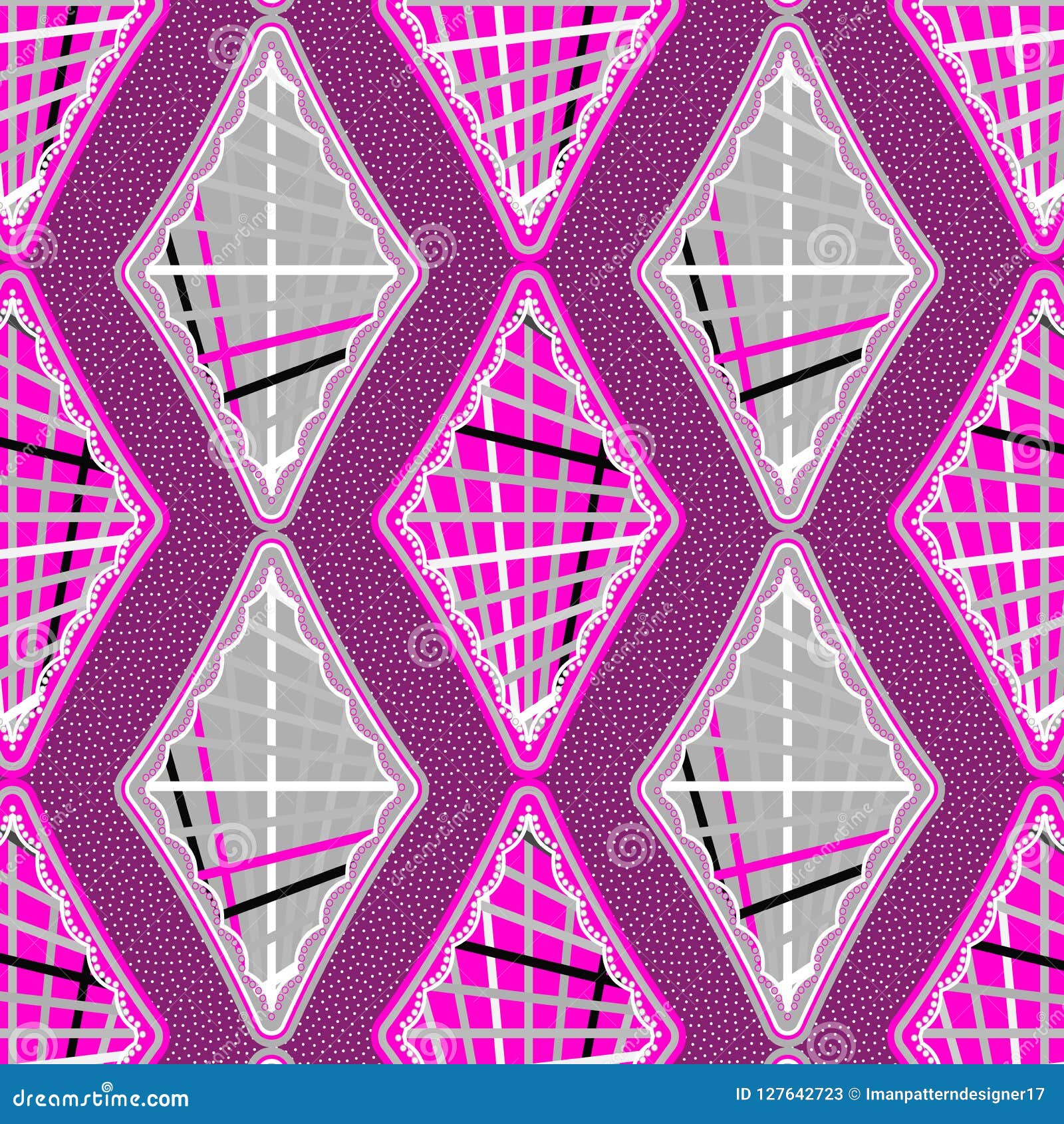 pink and silver grey seamless pattern