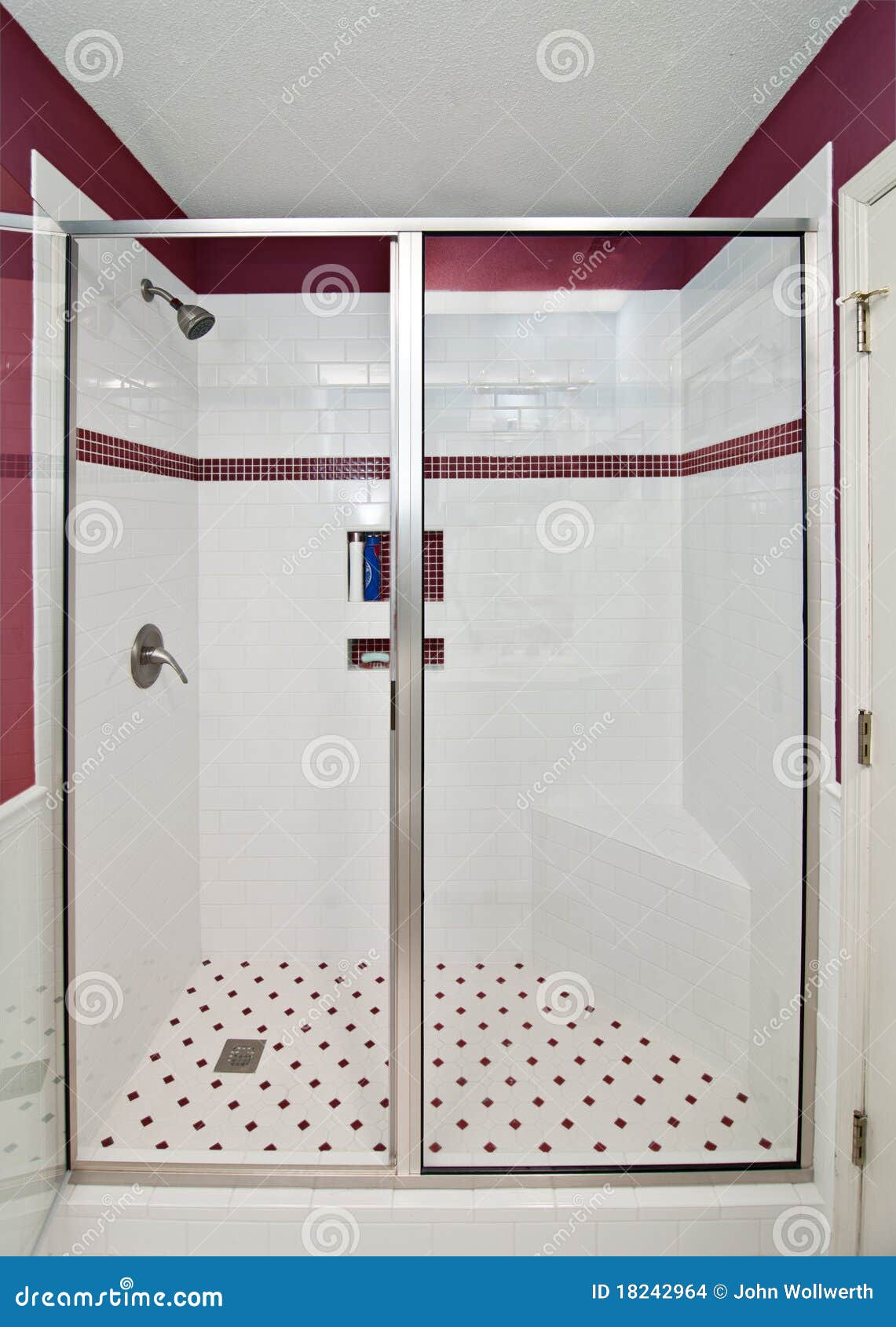 Elegant modern shower stock photo. Image of elegant, square 18242964