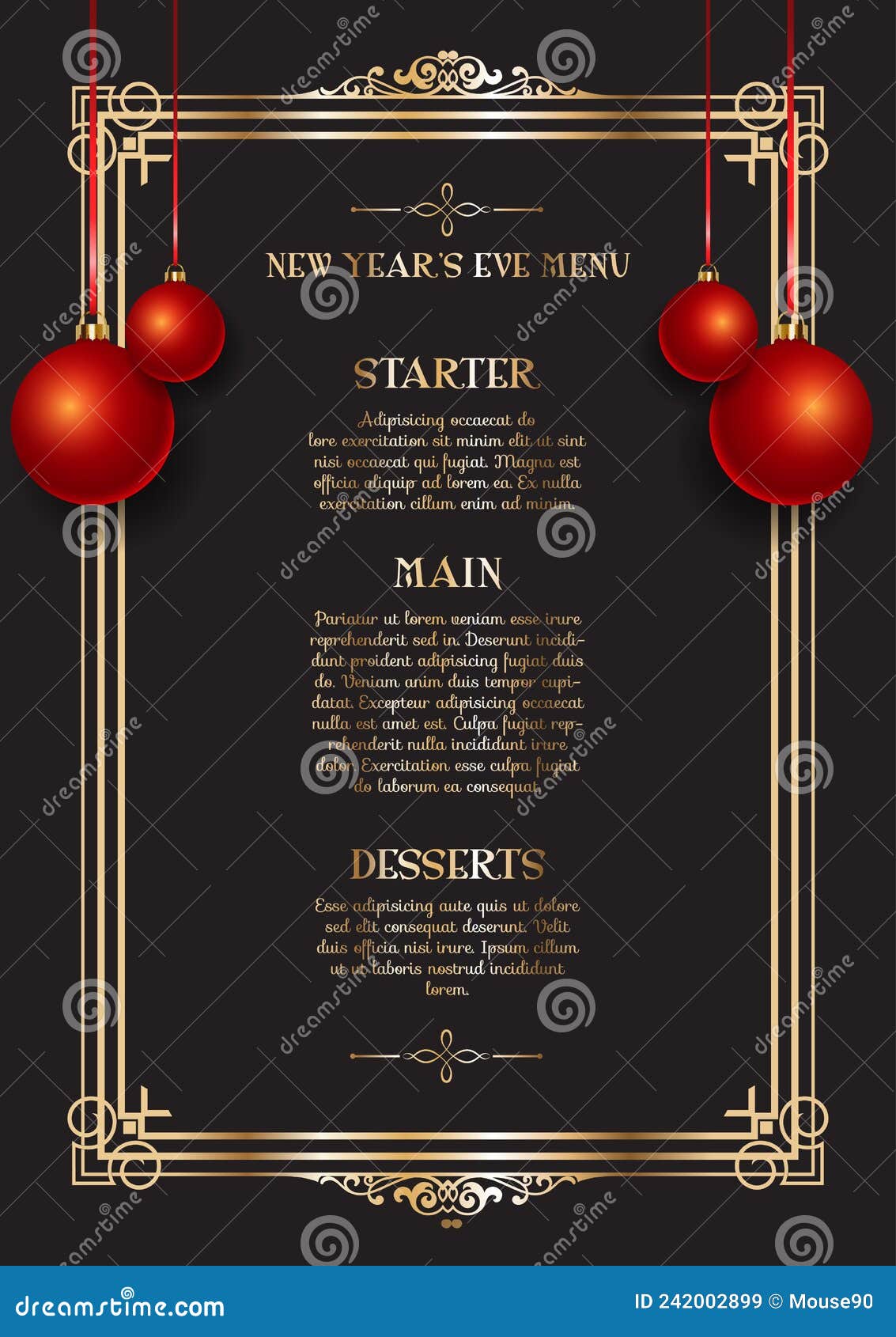 new-years-eve-menu-stock-vector-illustration-of-menu-242002899
