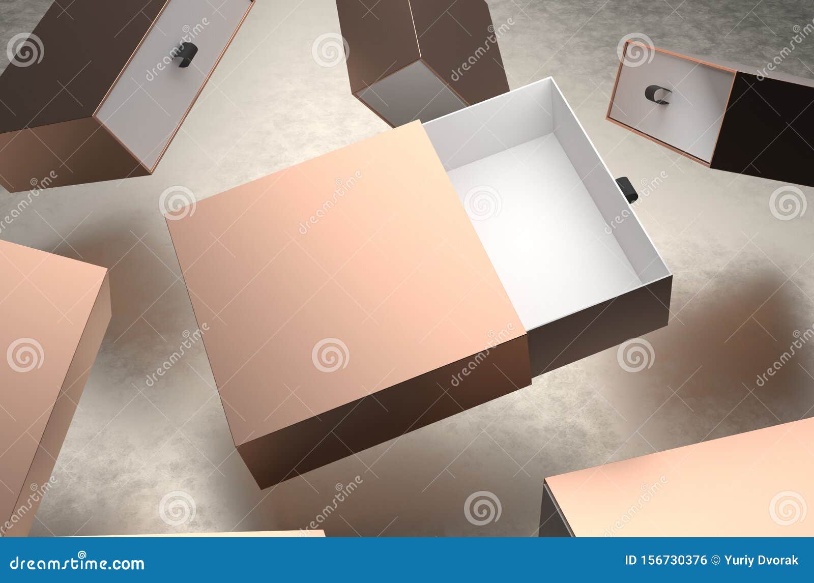 Download Elegant Open Leatherand Gold Gift Box Mockup On Black Background. Luxury Packaging Box For ...