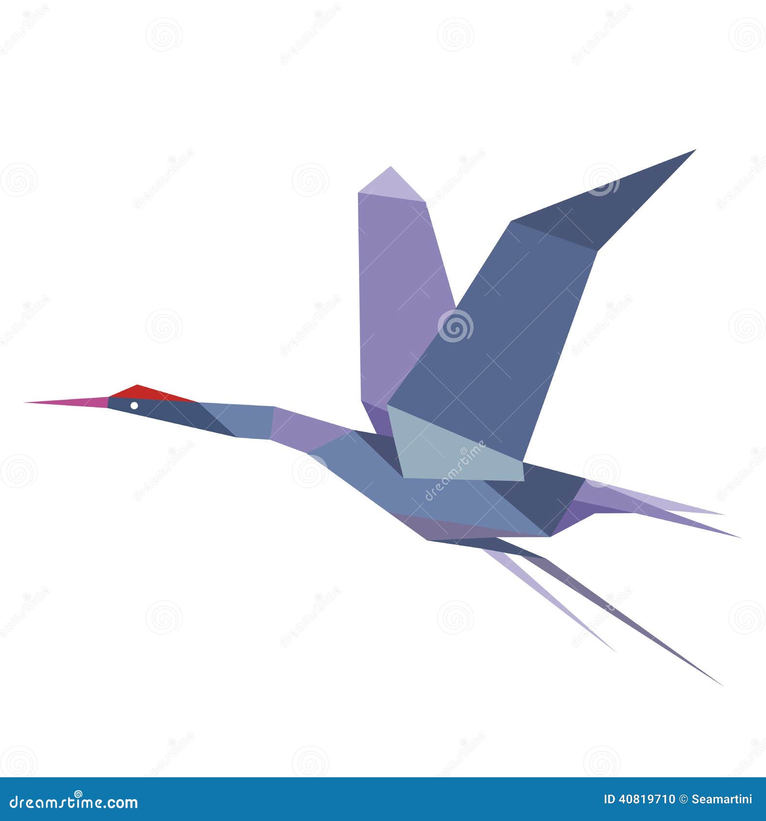 Elegant Origami Flying Crane Or Heron Stock Vector Illustration of asia, japanese 40819710