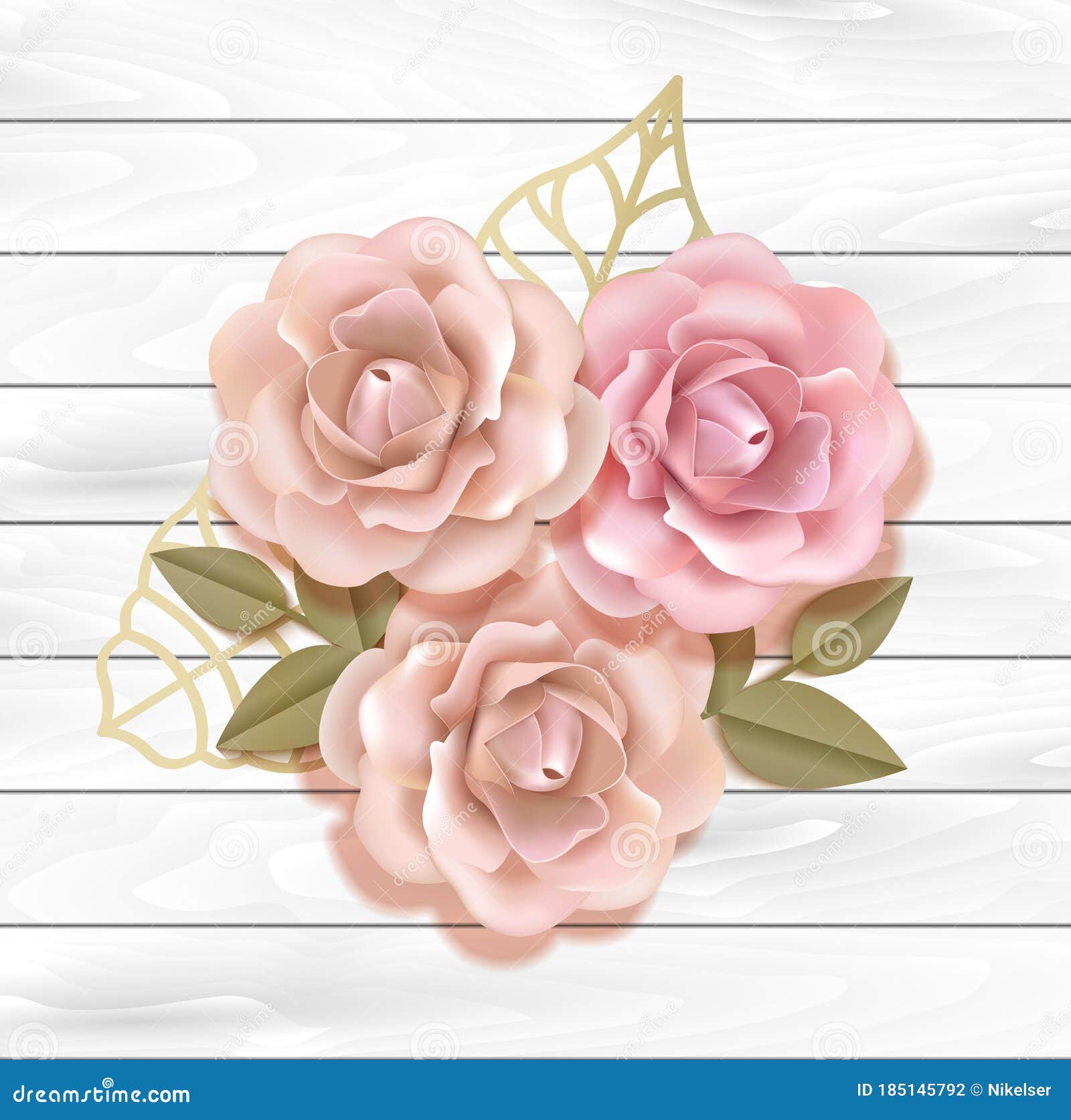 Pink Floral Paper Vector Background Stock Illustration - Download