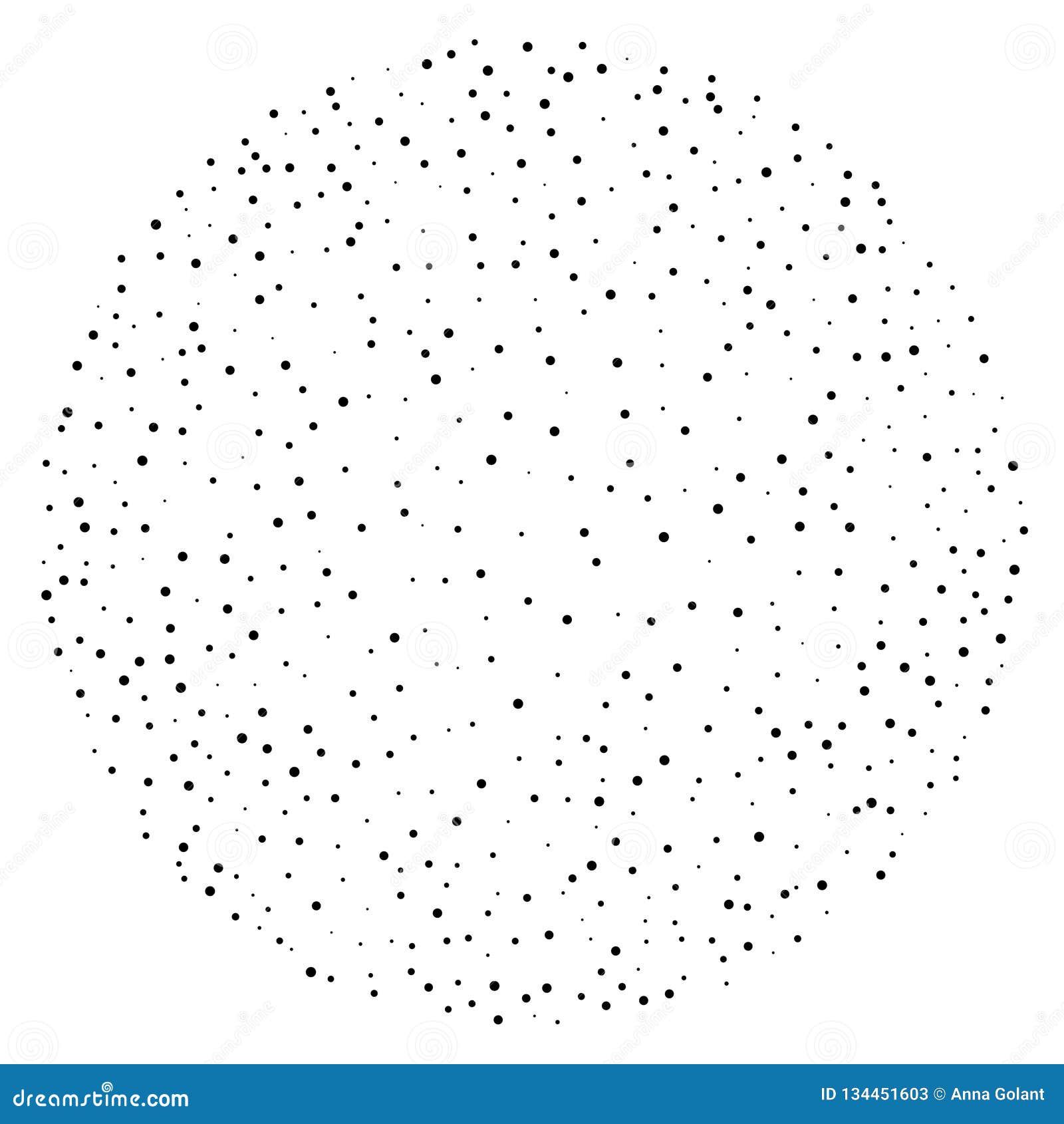 elegant pattern with black polka dots of small and large scale. splatter background