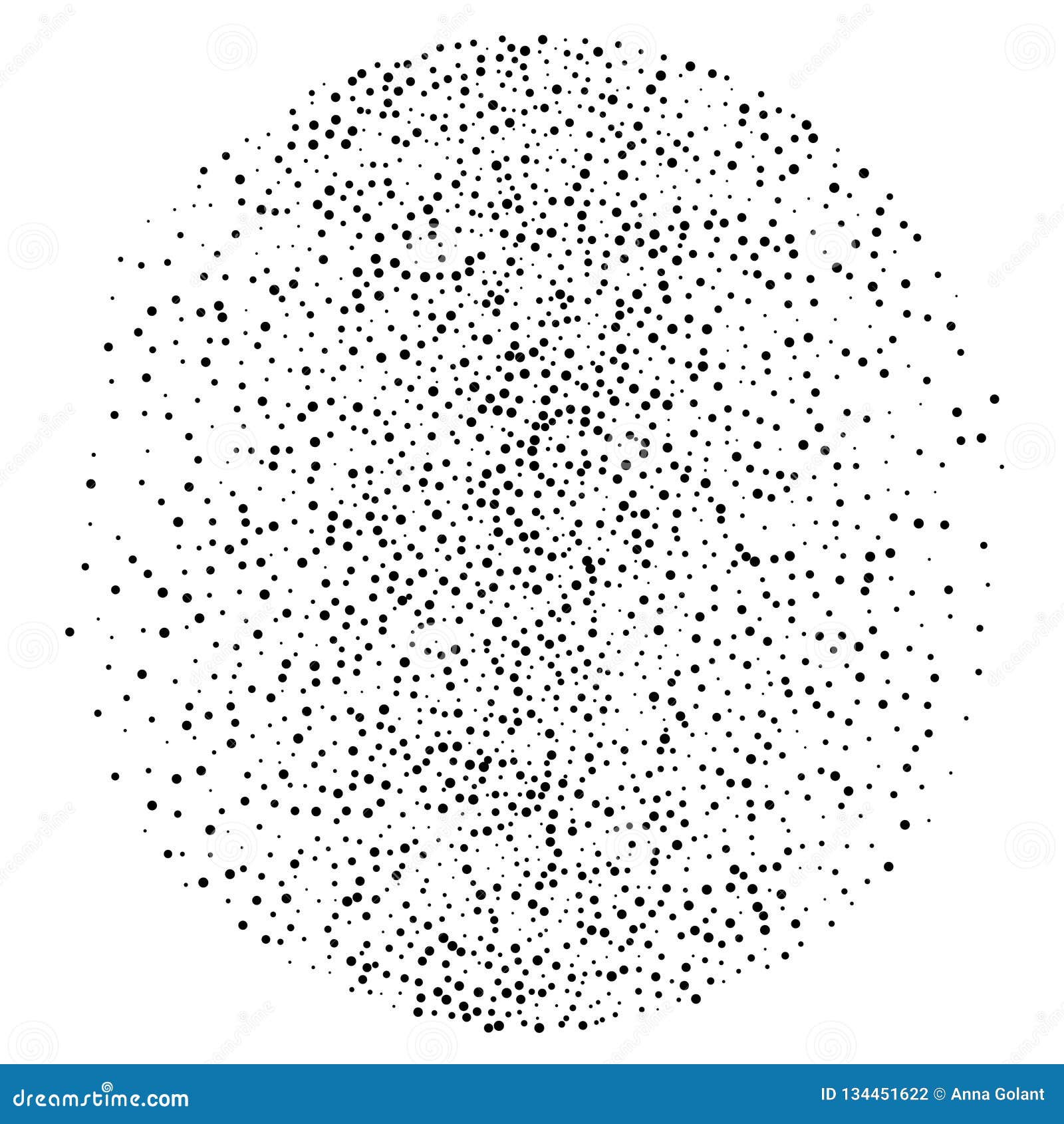 elegant pattern with black polka dots of small and large scale. splatter background
