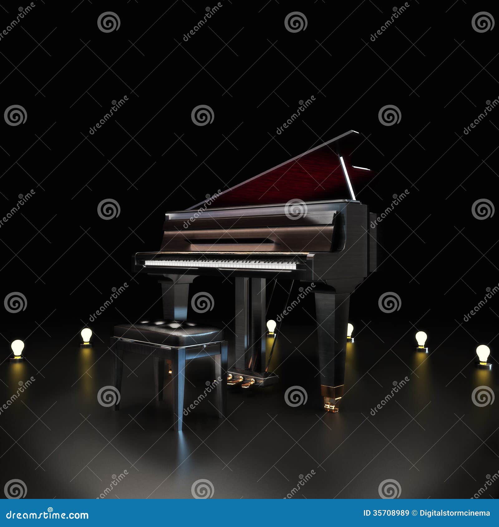 Elegant piano stock illustration. Image of learning ...