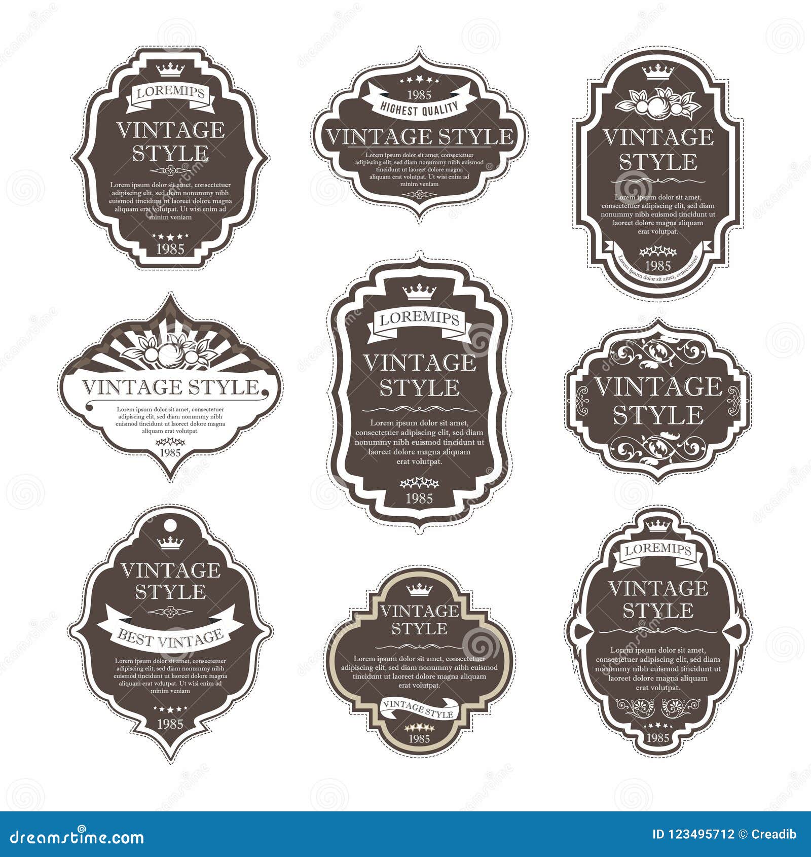 Elegant Premium Labels Set Collection Stock Vector - Illustration of ...