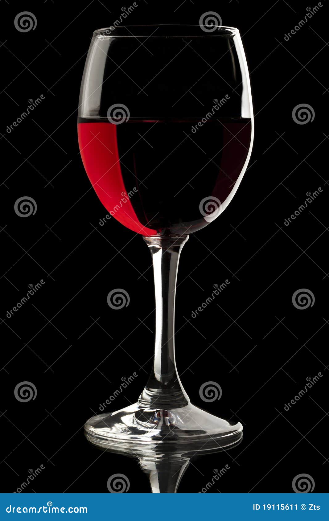Elegant Red Wine Glass in Black Background Stock Image Image of