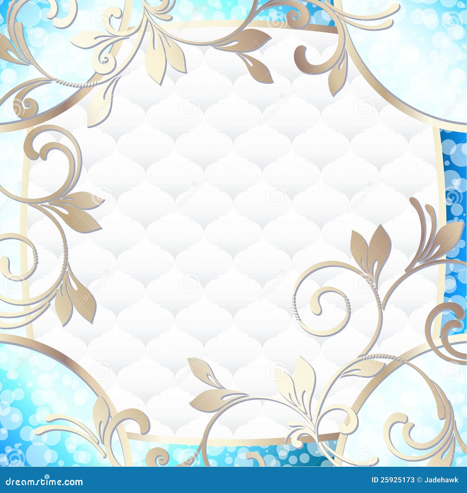 Elegant Rococo Frame In Vibrant Blue On White Stock Vector - Image