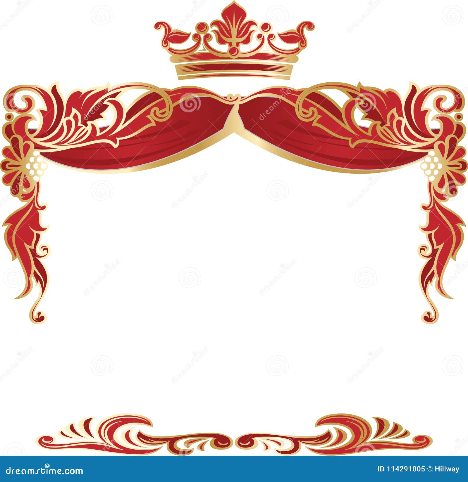 Free Vector  Royal crown background with red ribbon