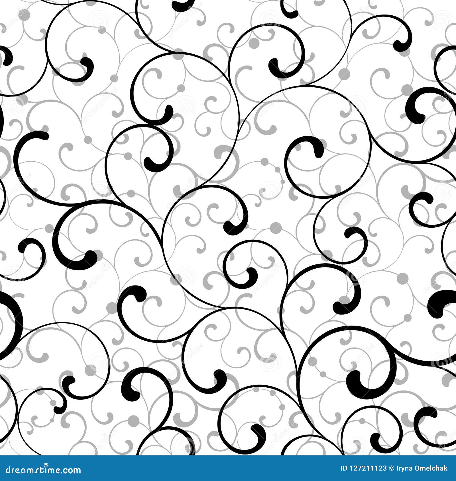 Elegant Seamless Pattern with Swirls on a White Background Stock Vector -  Illustration of antique, backdrop: 127211123