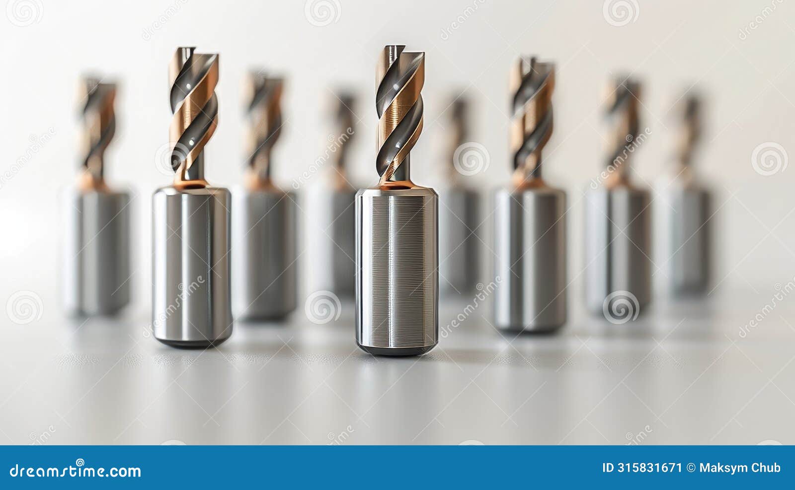 elegant sintered carbide tools for precision cnc milling and drilling on white backdrop
