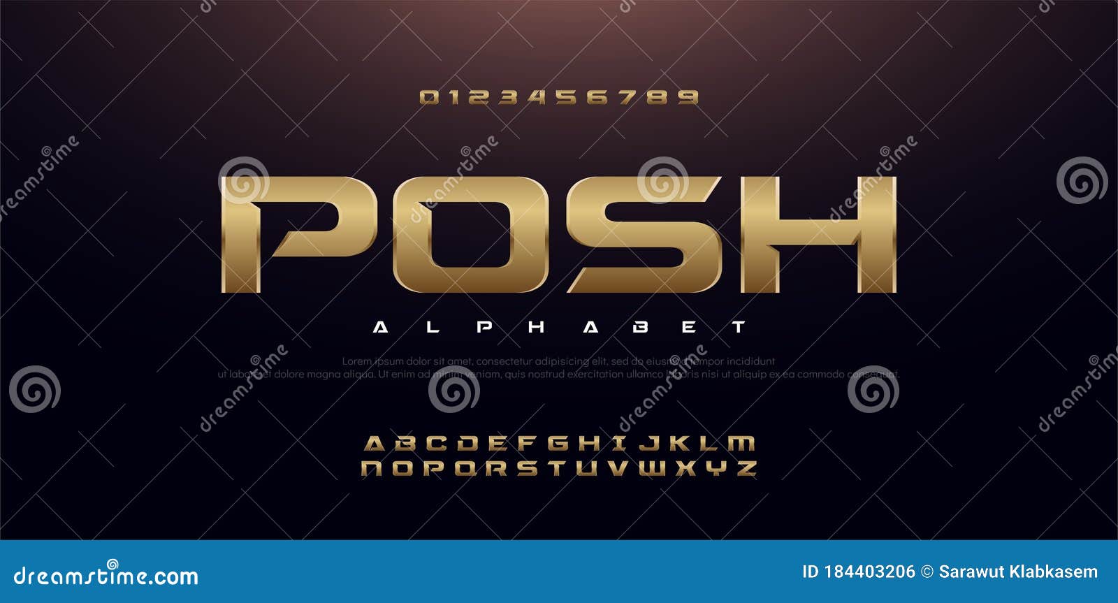 elegant sport gold metal chrome alphabet font. typography modern style golden fonts for technology, digital, movie logo .