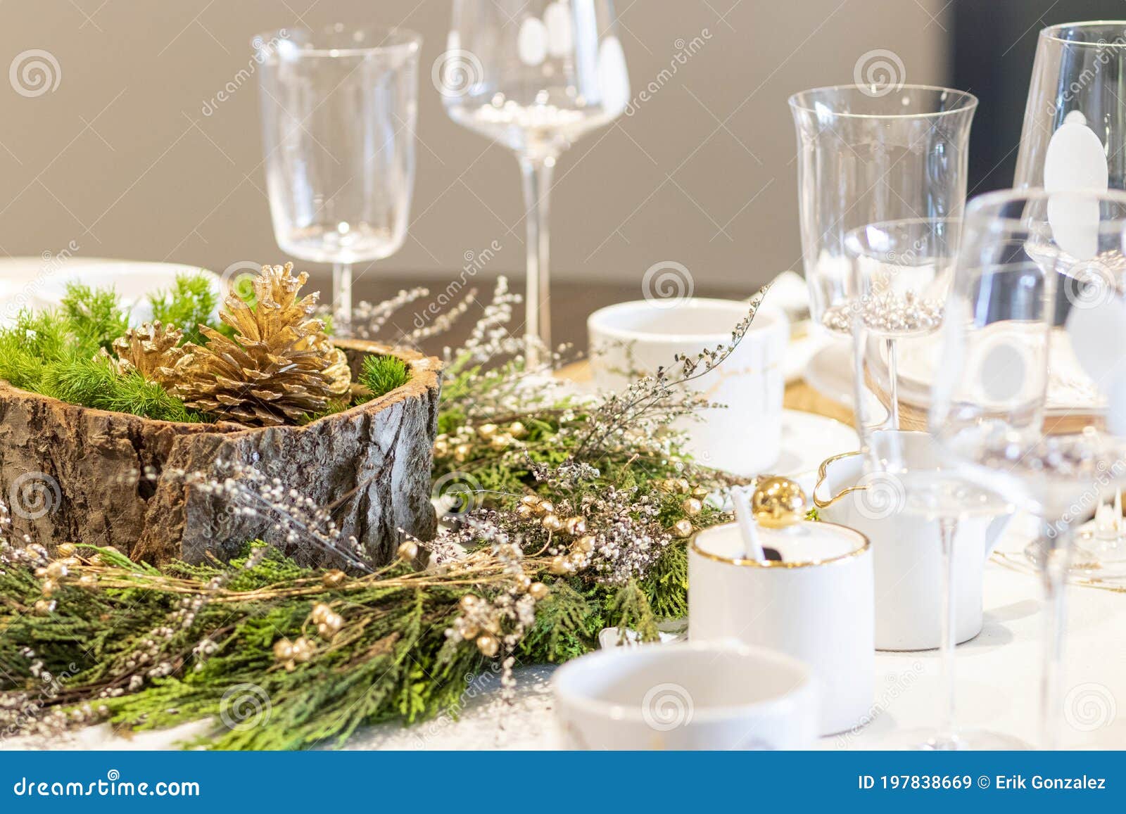 Elegant Table Set for Christmas Dinner Stock Image - Image of dinner ...