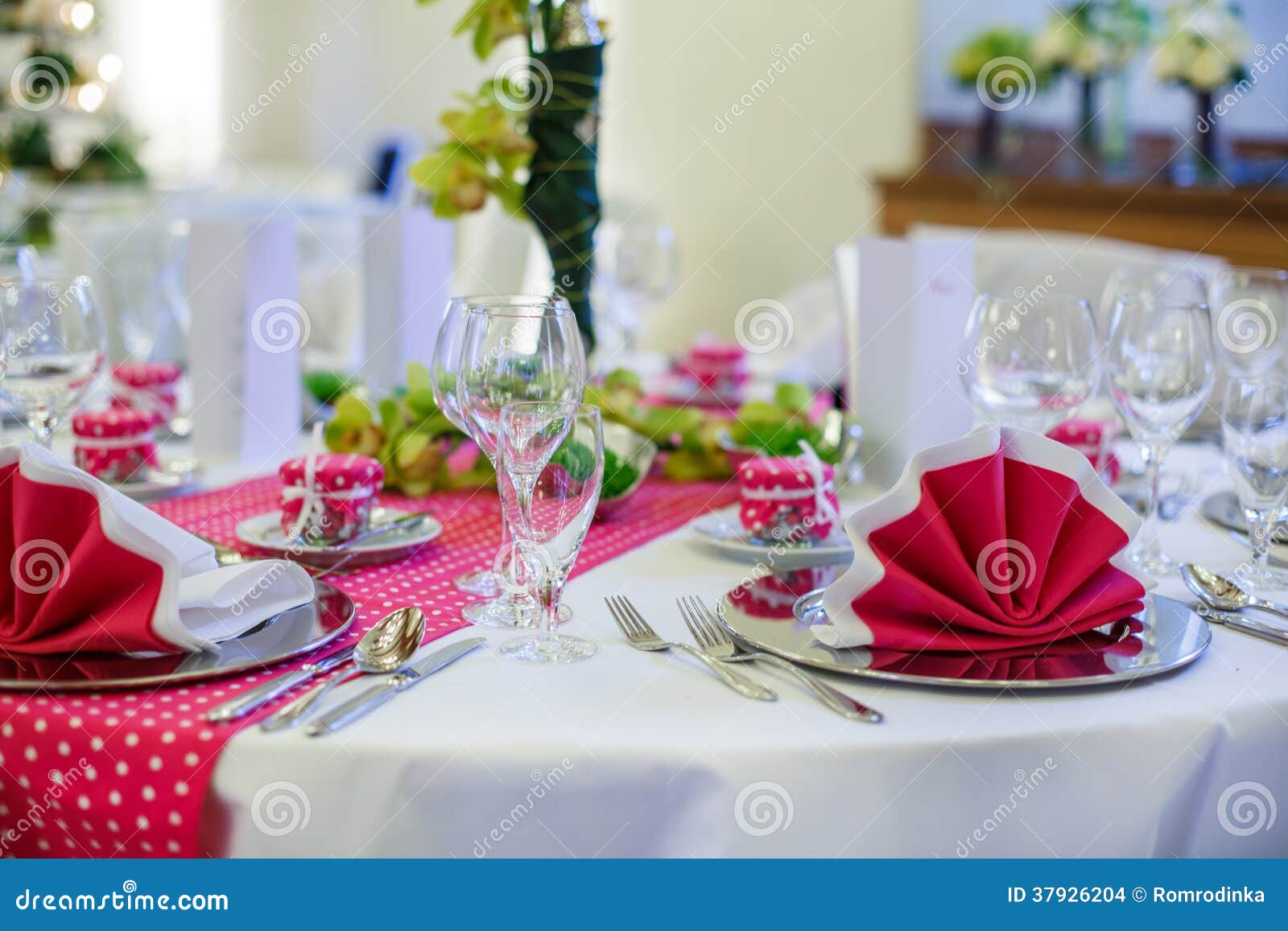 Elegant Table Set For Wedding Or Event Party Stock Photo Image Of