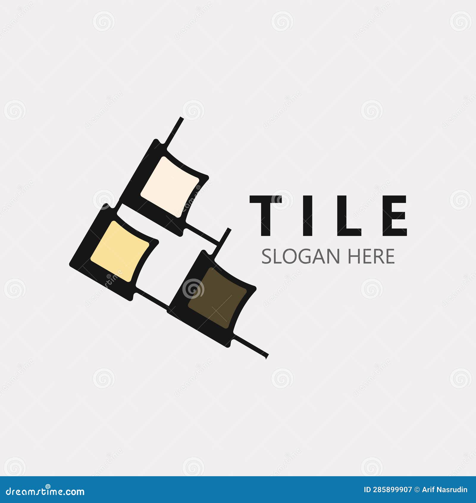 Elegant Tile Flooring Logo Design Business Template Stock Vector