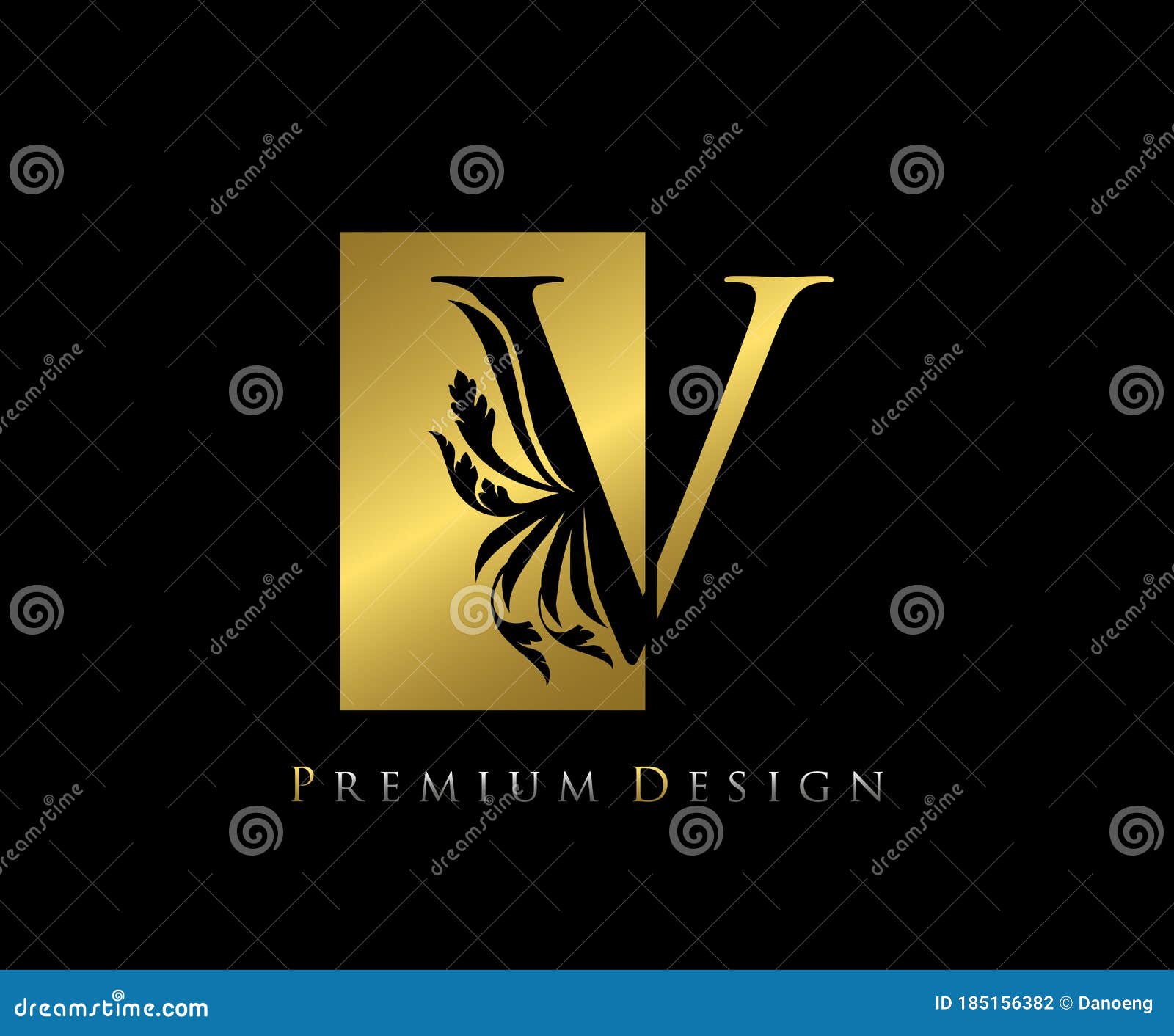 Free Vector  Elegant vintage letter v logo