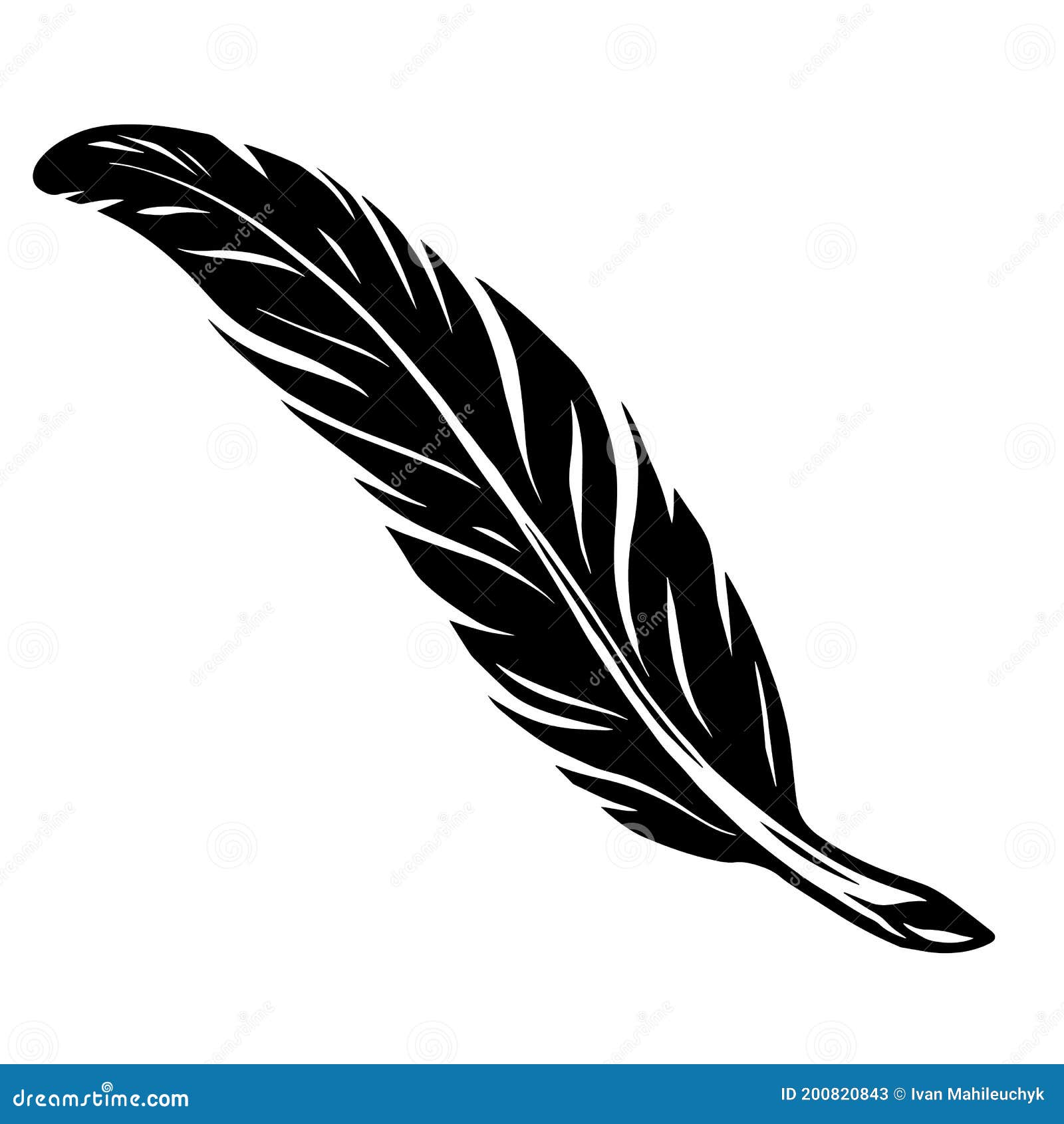 Curved Feather Pendant – Super Silver