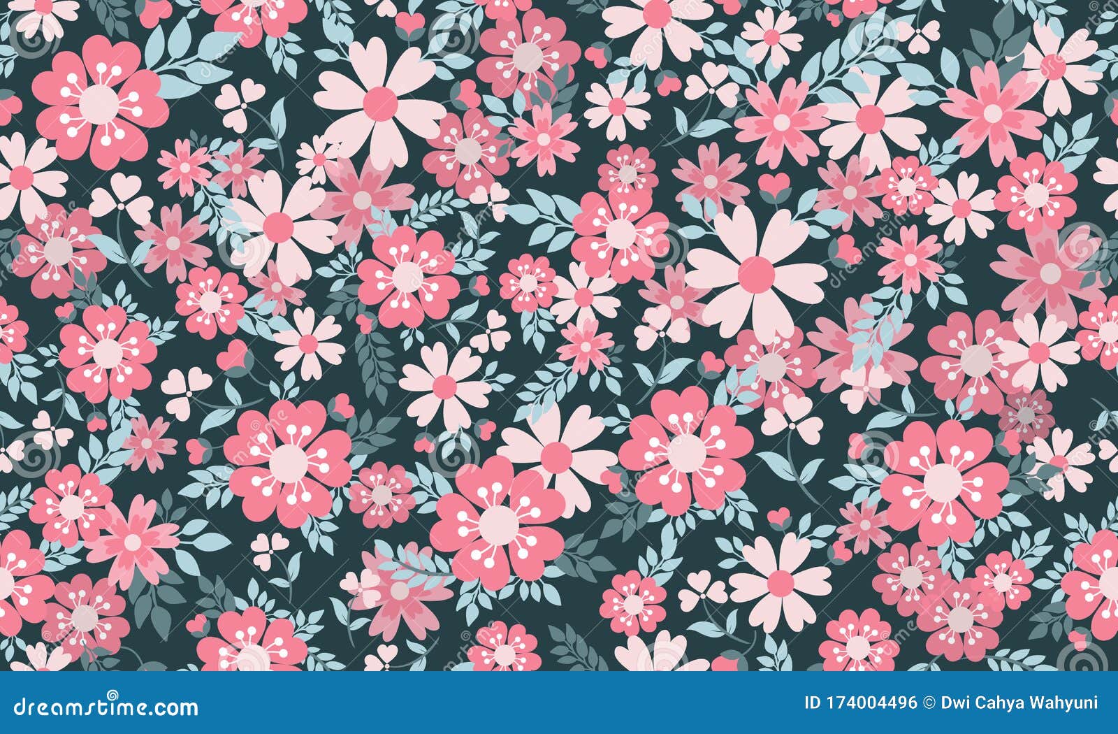 Elegant Wallpaper for Spring, with Beautiful Leaf and Pink Flower