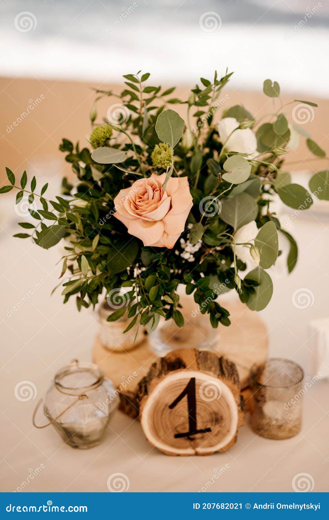 Elegant Wedding Decorations Made of Natural Flowers Stock Image Image