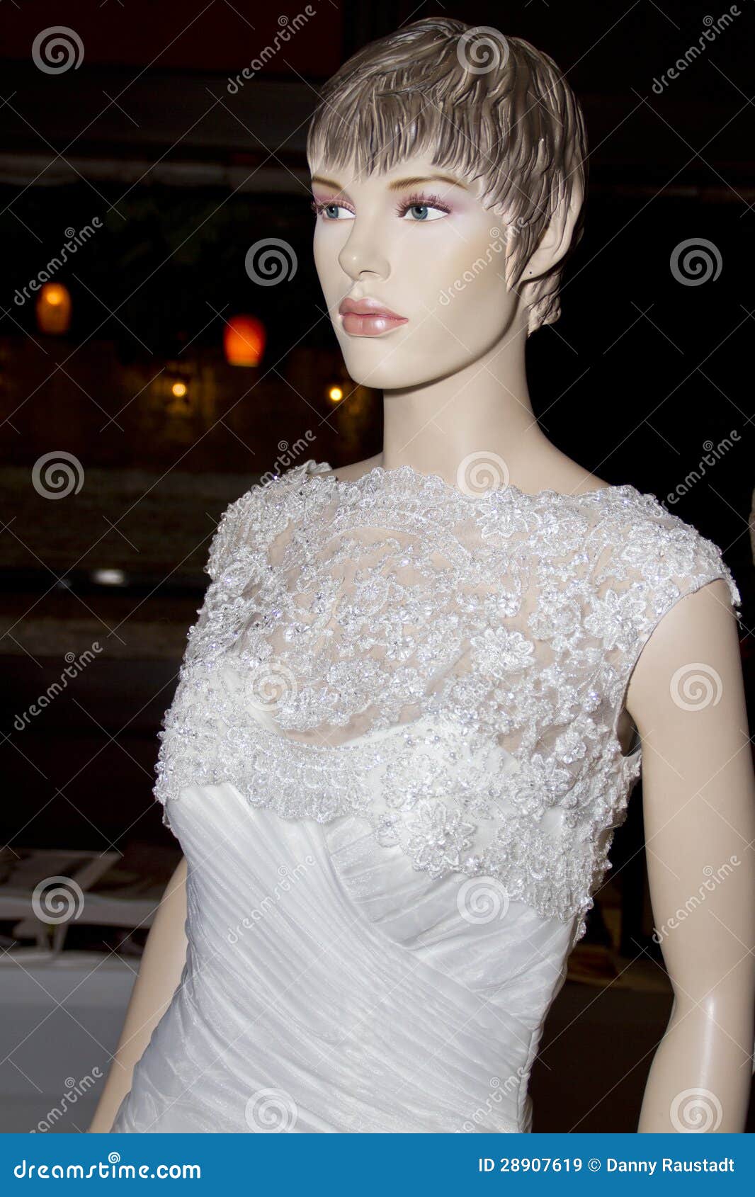 Elegant Wedding Gown on Mannequin Stock Image Image of fashionable