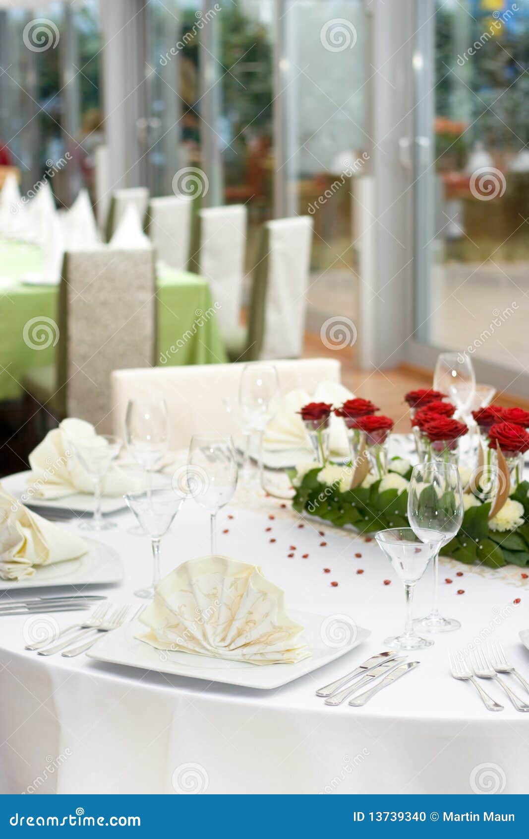 Elegant Wedding Table Setting Stock Photo  Image: 13739340