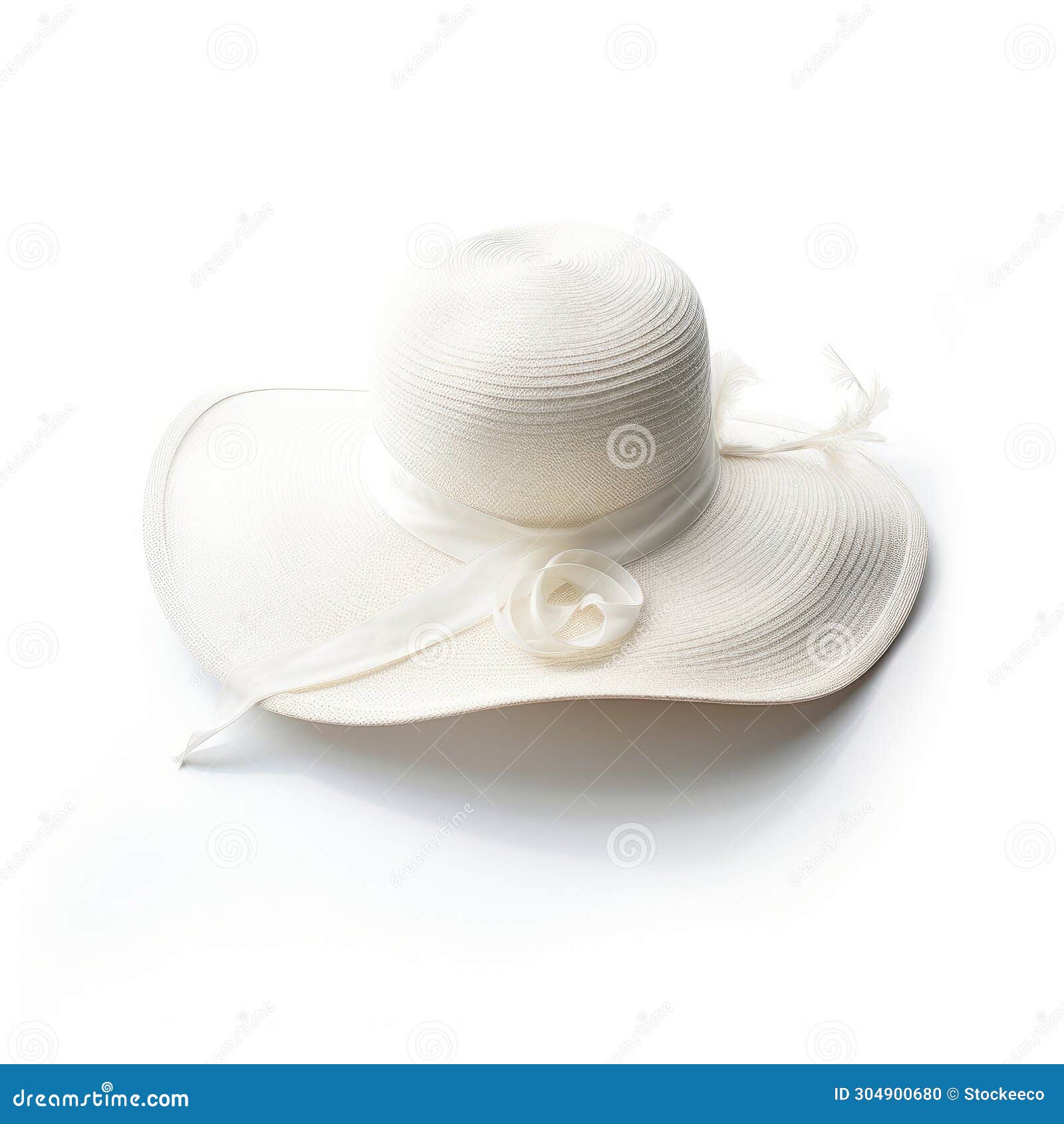 elegant white sun hat on  background