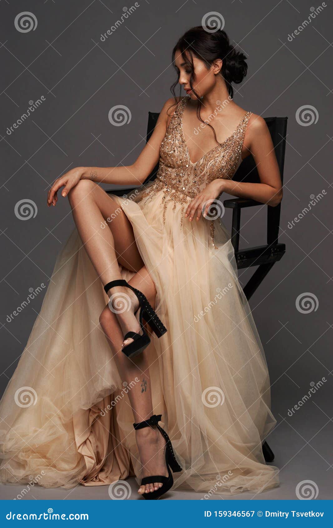 Elegant Woman in Evening Dress Stock ...