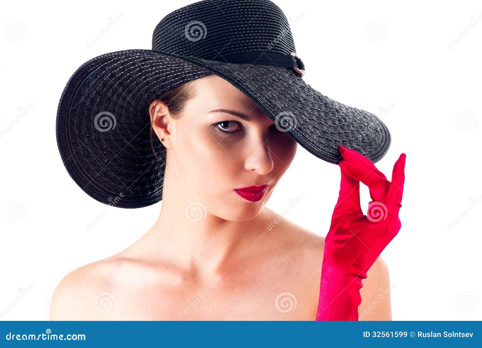 Elegant woman in a hat stock image. Image of elegance 32561599