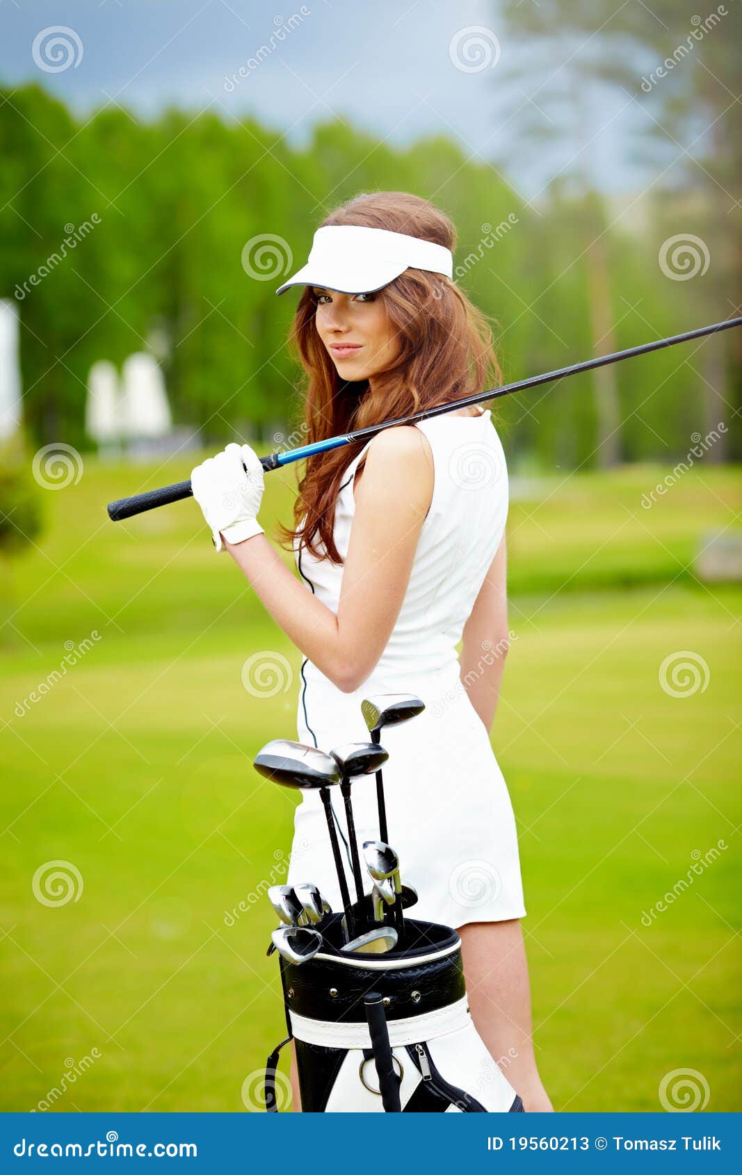 Elegant woman playing golf stock image. Image of shot 19560213