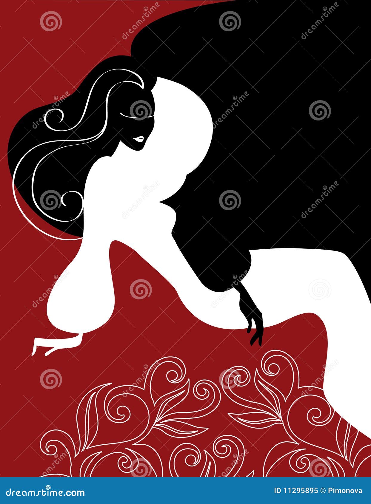 Download Elegant woman silhouette stock vector. Illustration of ...