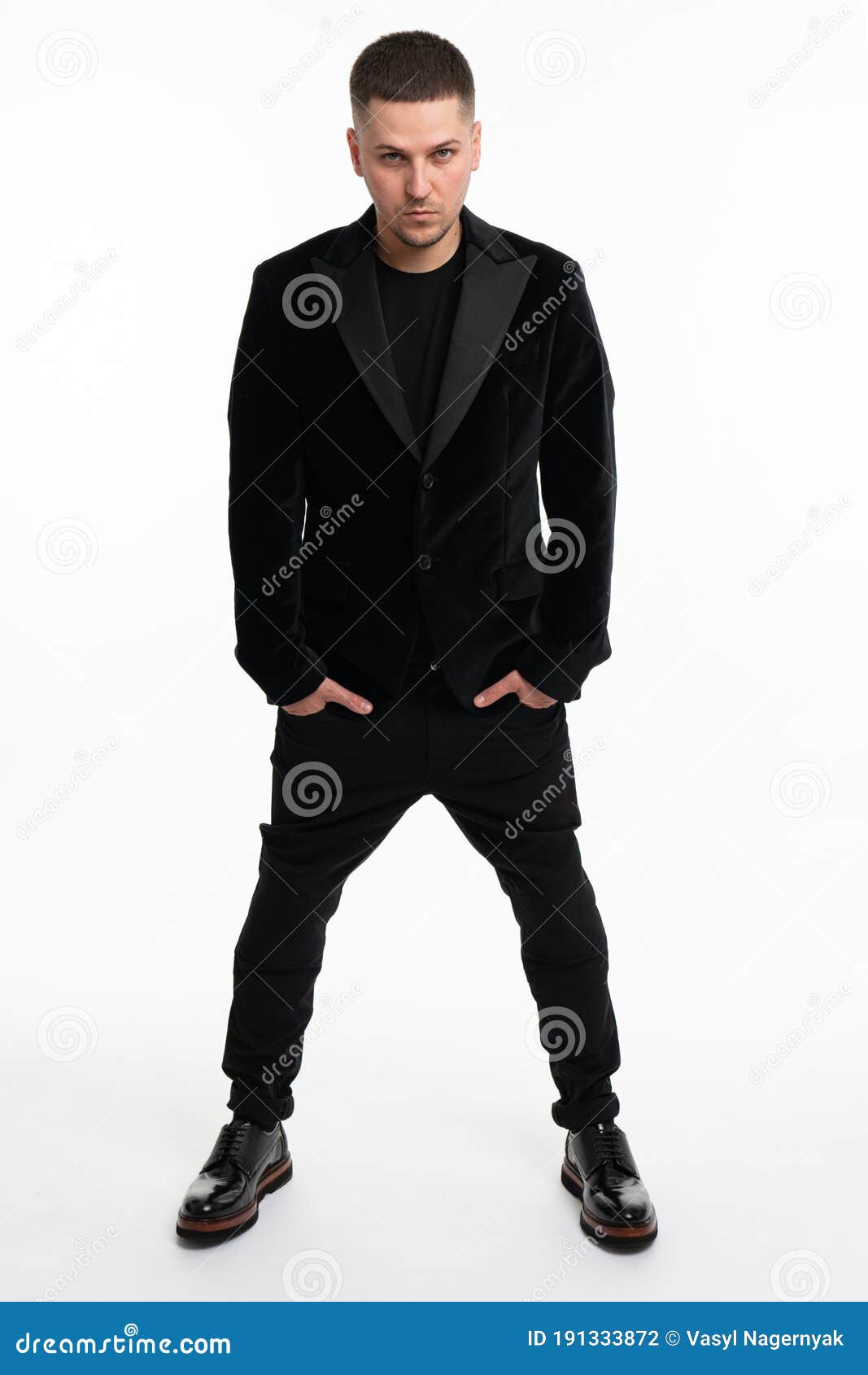 elegant young handsome man. studio fashion portrait