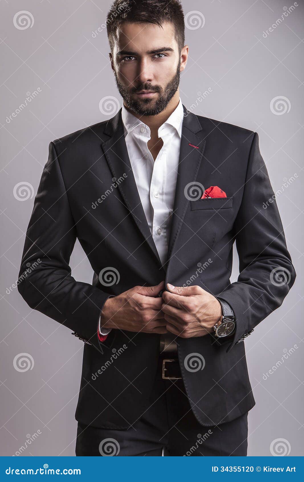 elegant young handsome man. studio fashion portrait.