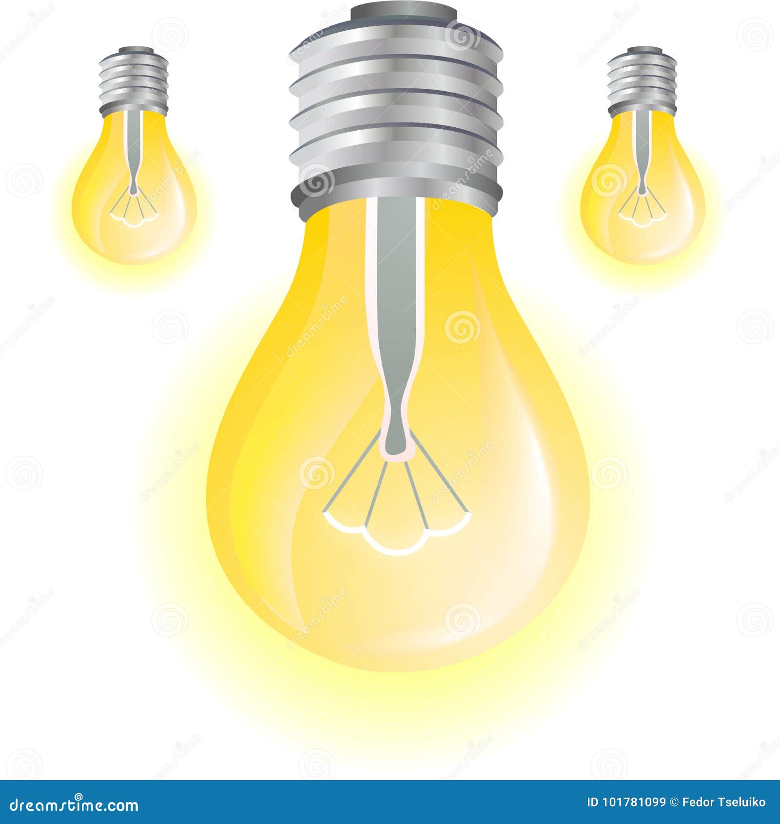 Elektrische lampen vector illustratie. Illustratie bestaande uit blok