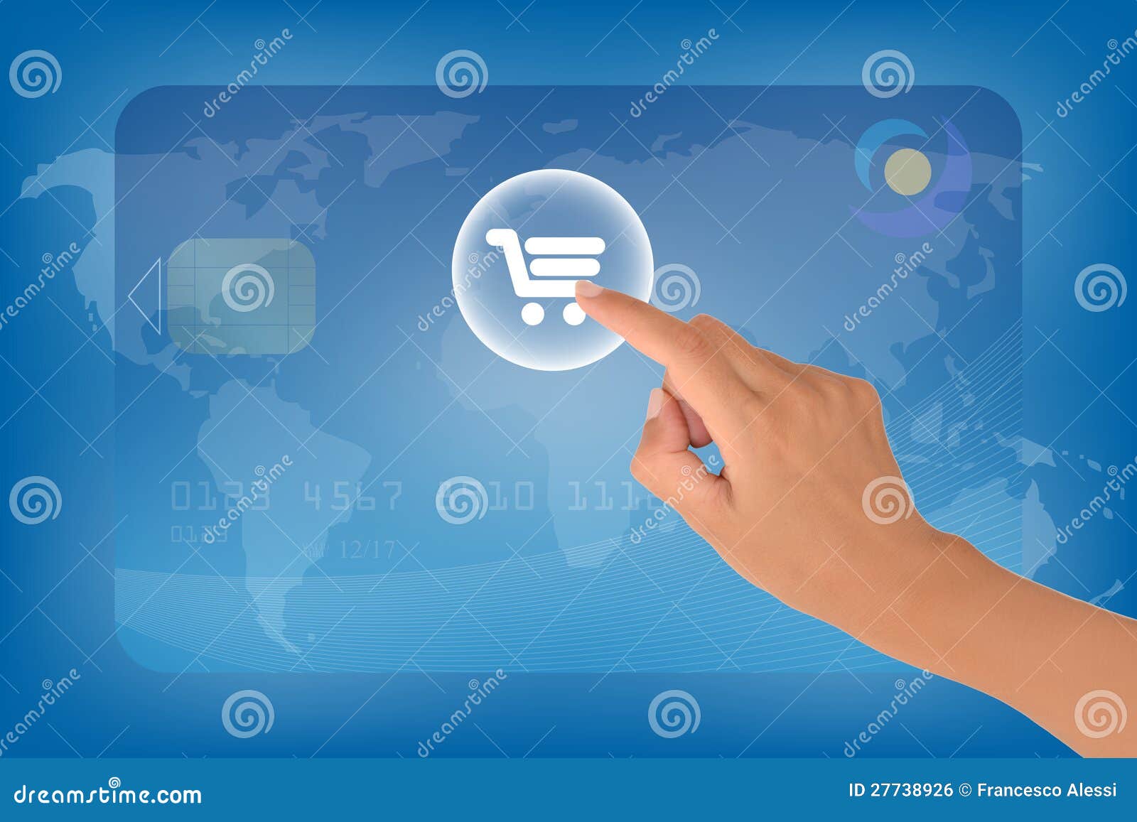 Elektronischer Geschäftsverkehr. Geschäftsverkehrkonzept mit einer weiblichen Hand, die auf Diagrammtaste klickt.