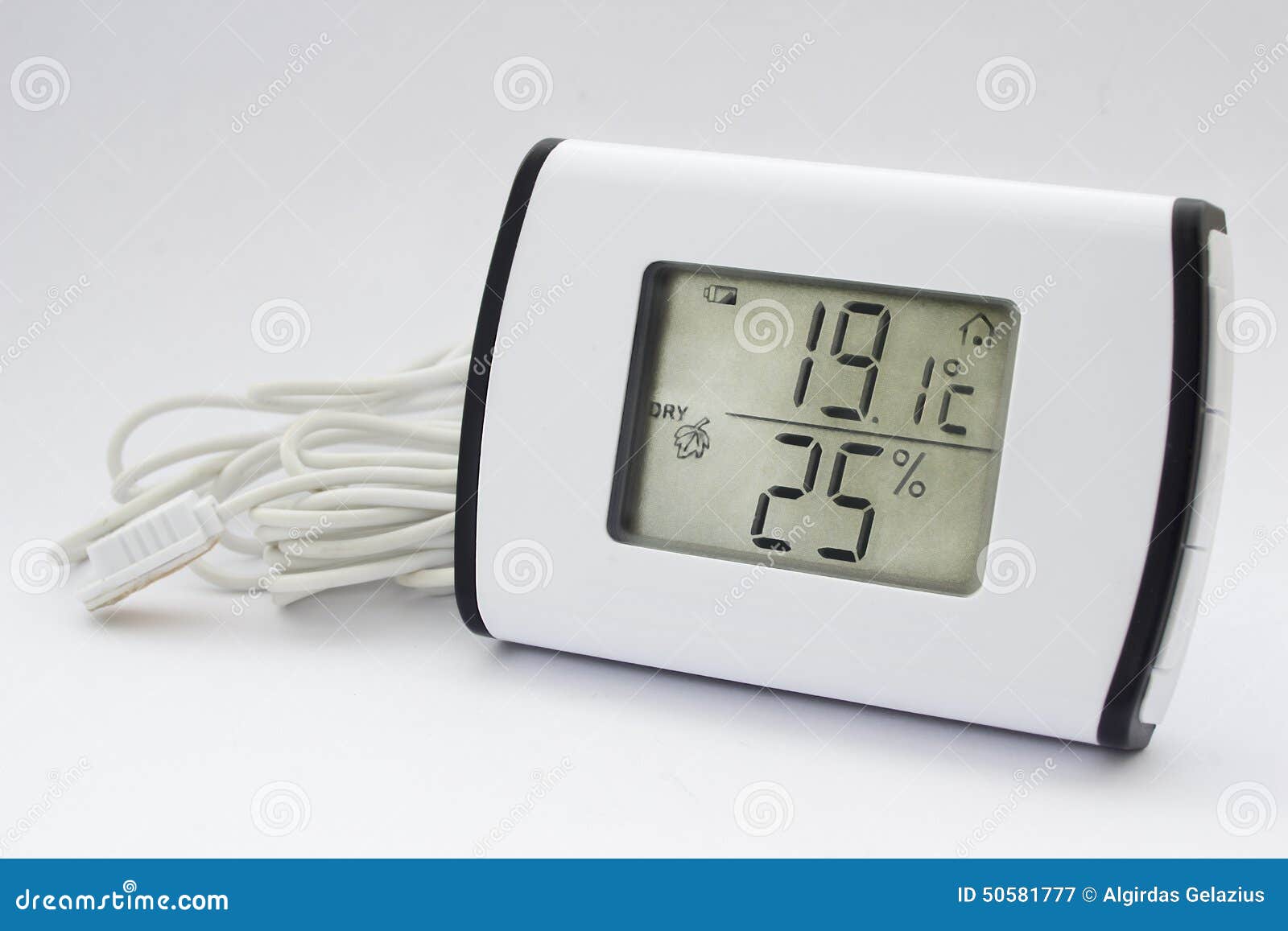 Elektronisches Thermometerhygrometer Stockbild Bild von elektronisch