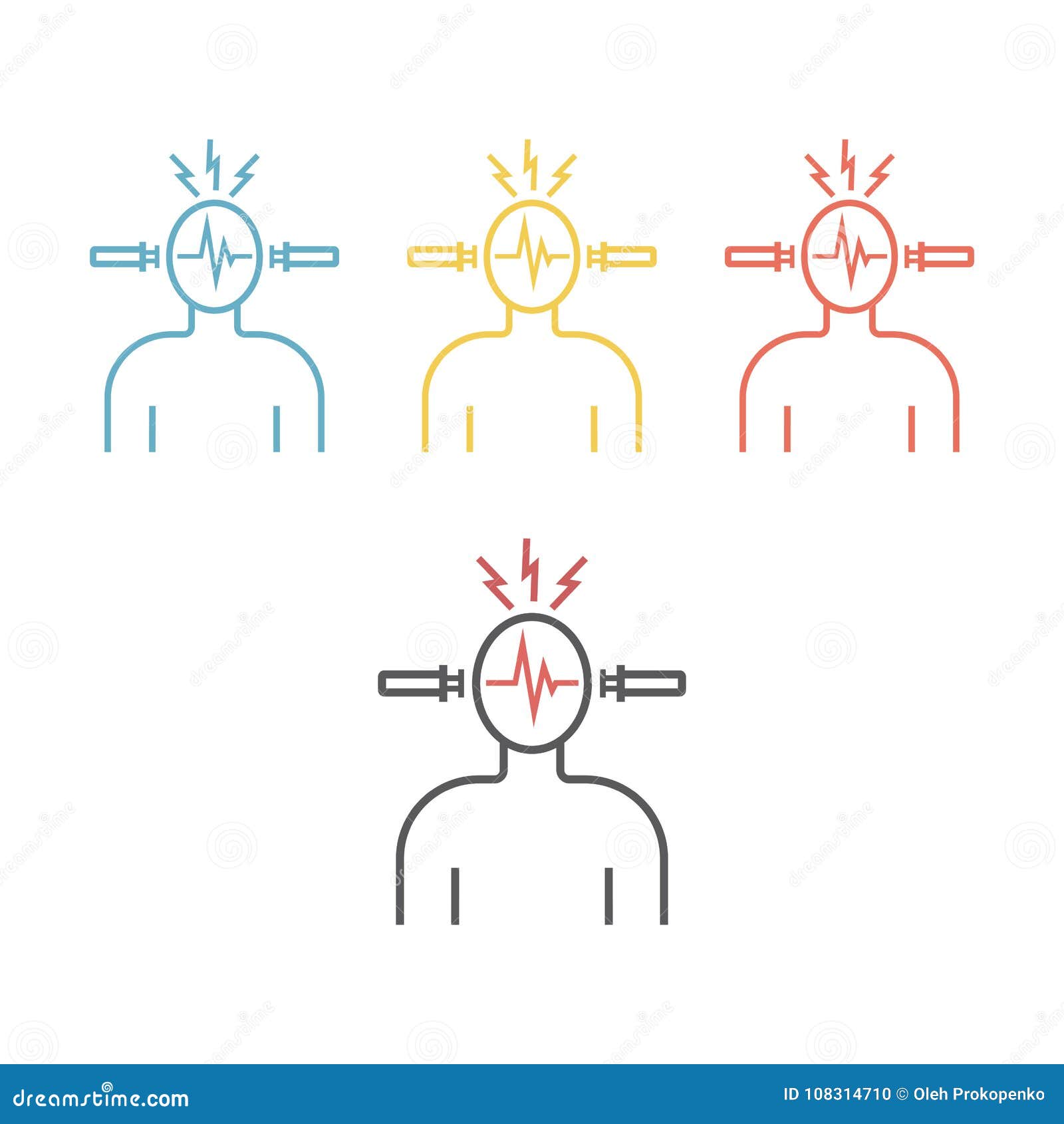 Elektroschock Übersetzt Ikone Vektor Abbildung - Illustration von  medizinisch, psychotisch: 108314710