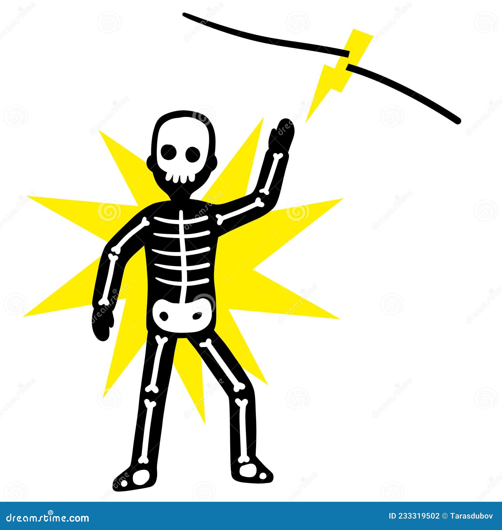 Elektroschock. Skelettberührungsdraht Mit Strom Vektor Abbildung -  Illustration von knochen, ableiter: 233319502