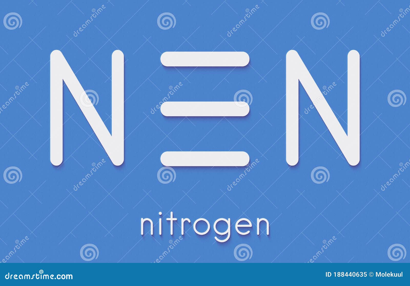 Elemental Nitrogen N2 Molecule. Nitrogen Gas Is The Main Component Of ...