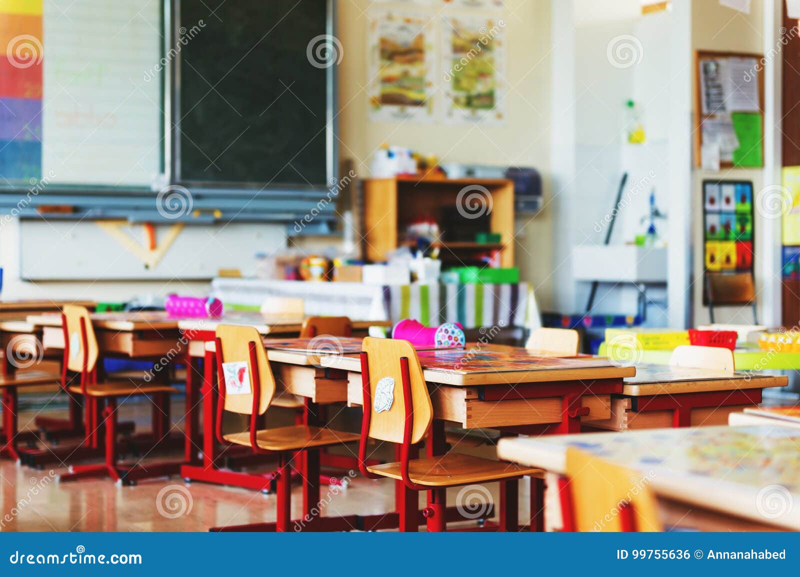 Elementary classroom stock photo. Image of chair, blackboard 99755636