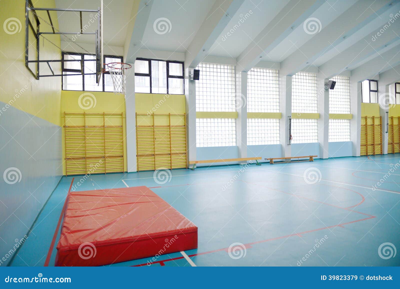 Elementary School Gym Indoor Stock Image Image of healthy, basketball