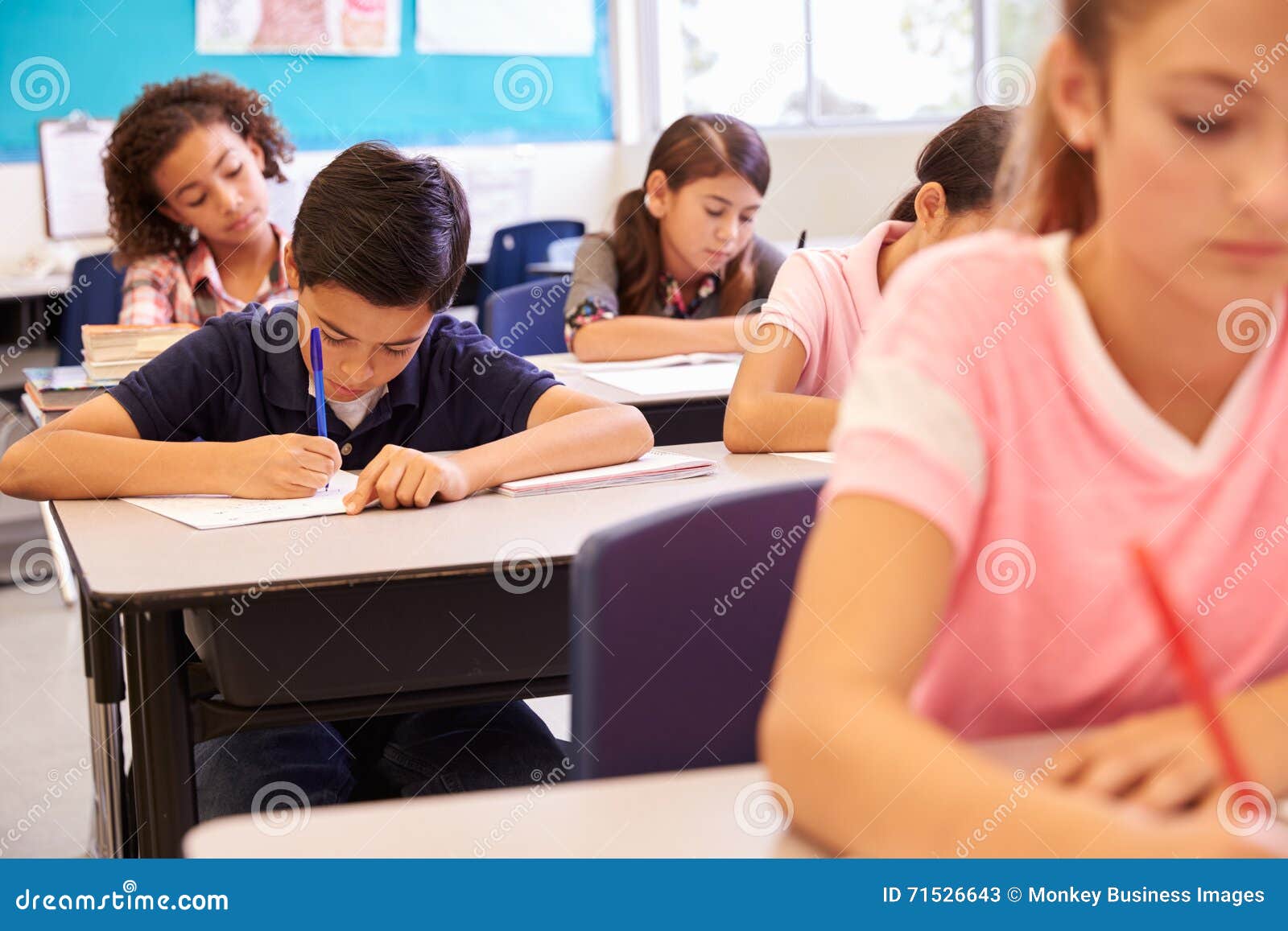 kids working in class