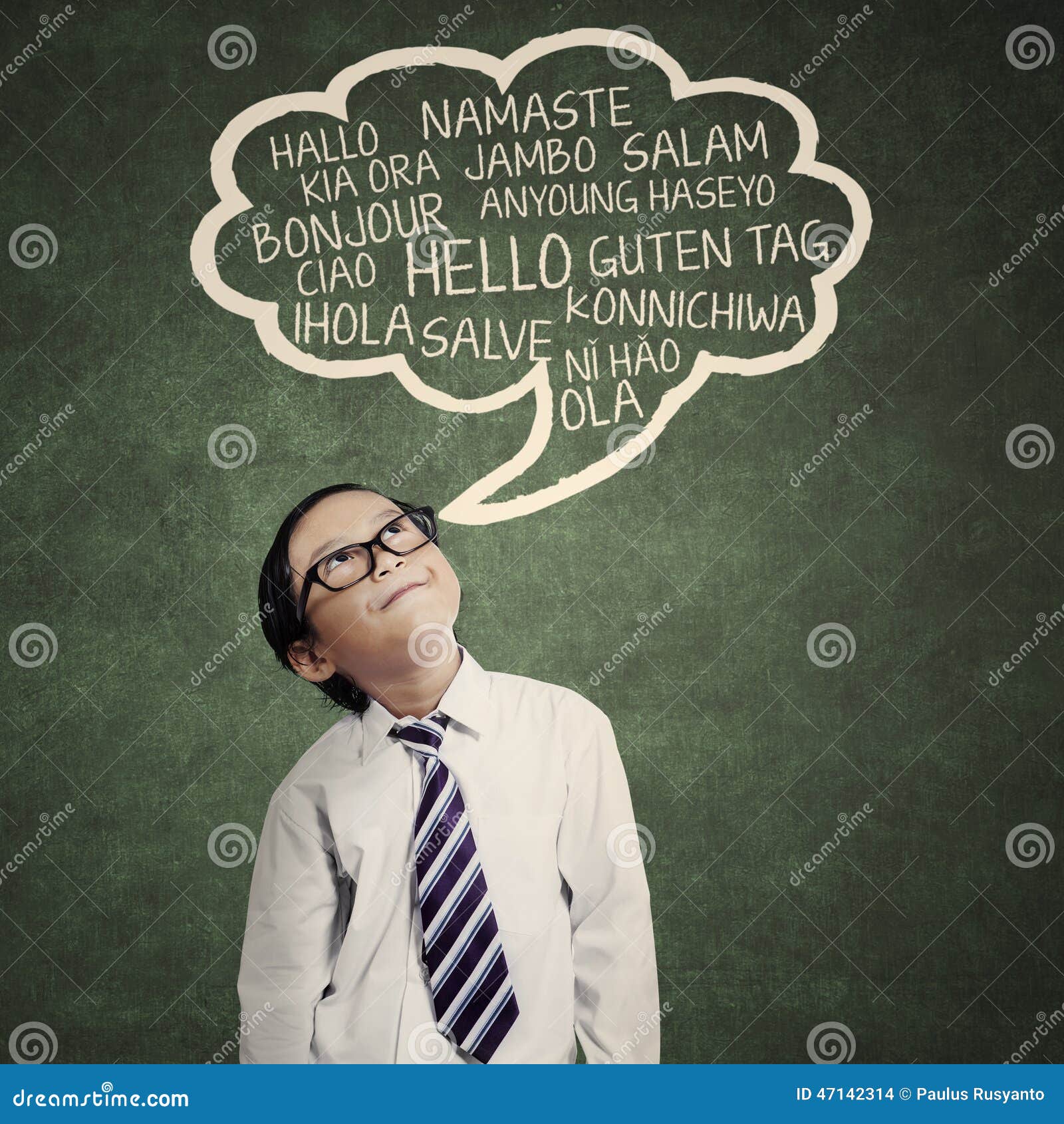 Elementary Student Learn Multilanguage Stock Photo Image of education