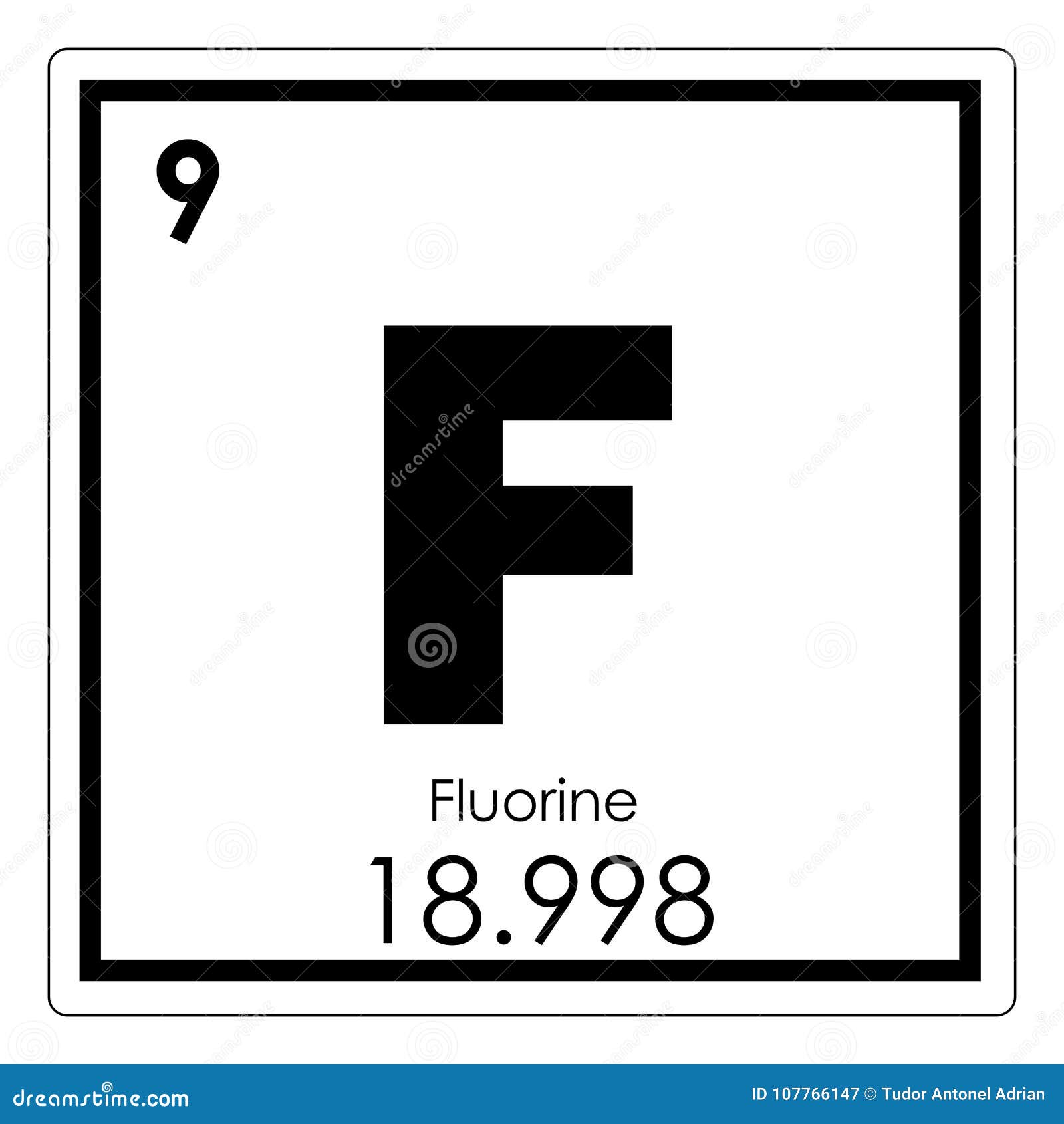 Elemento químico del flúor stock de ilustración. Ilustración de ciencia