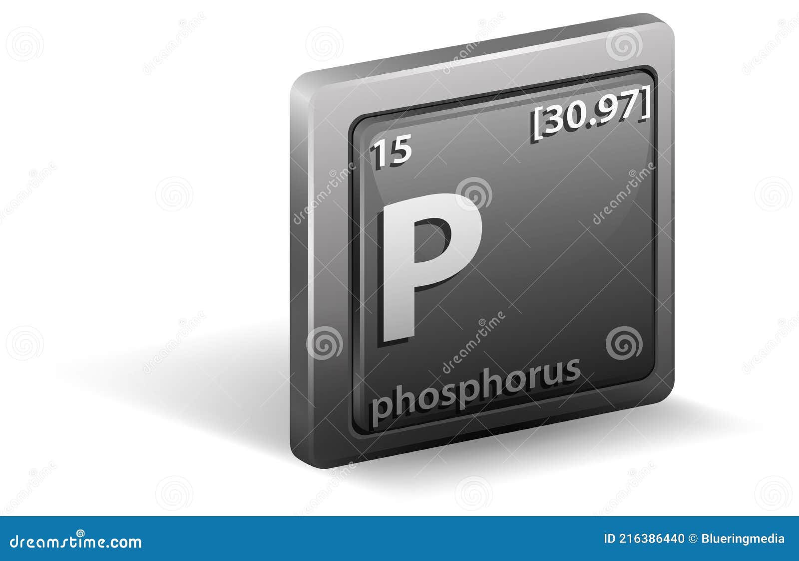 Elemento Químico Del Fósforo Símbolo Químico Con Número Atómico Y Masa
