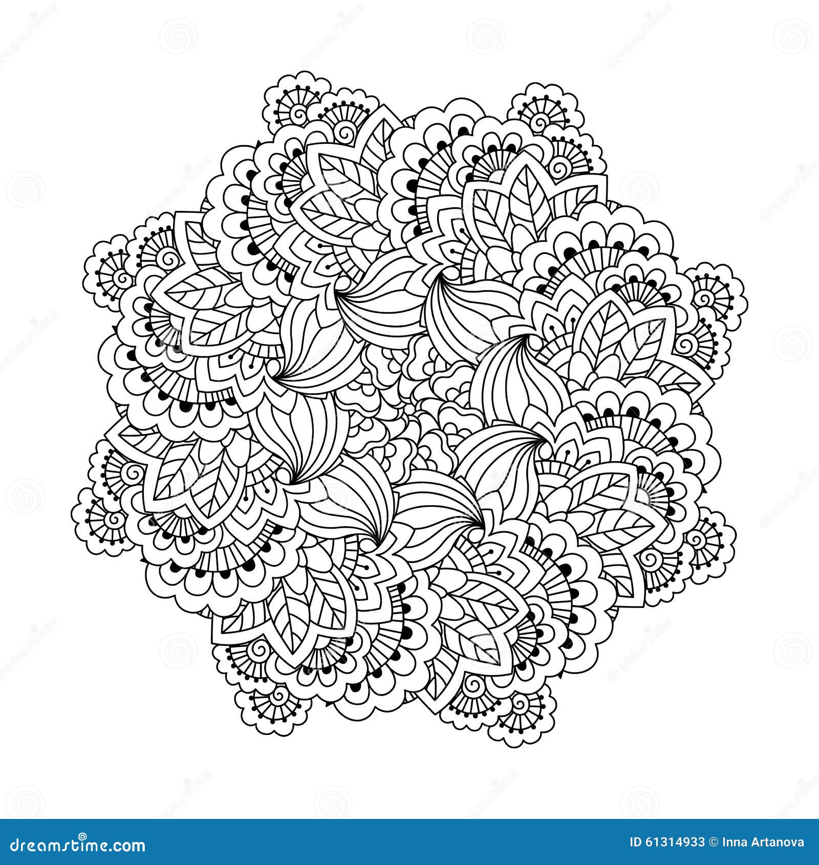 Elemento rotondo per il libro da colorare Fotografie Stock