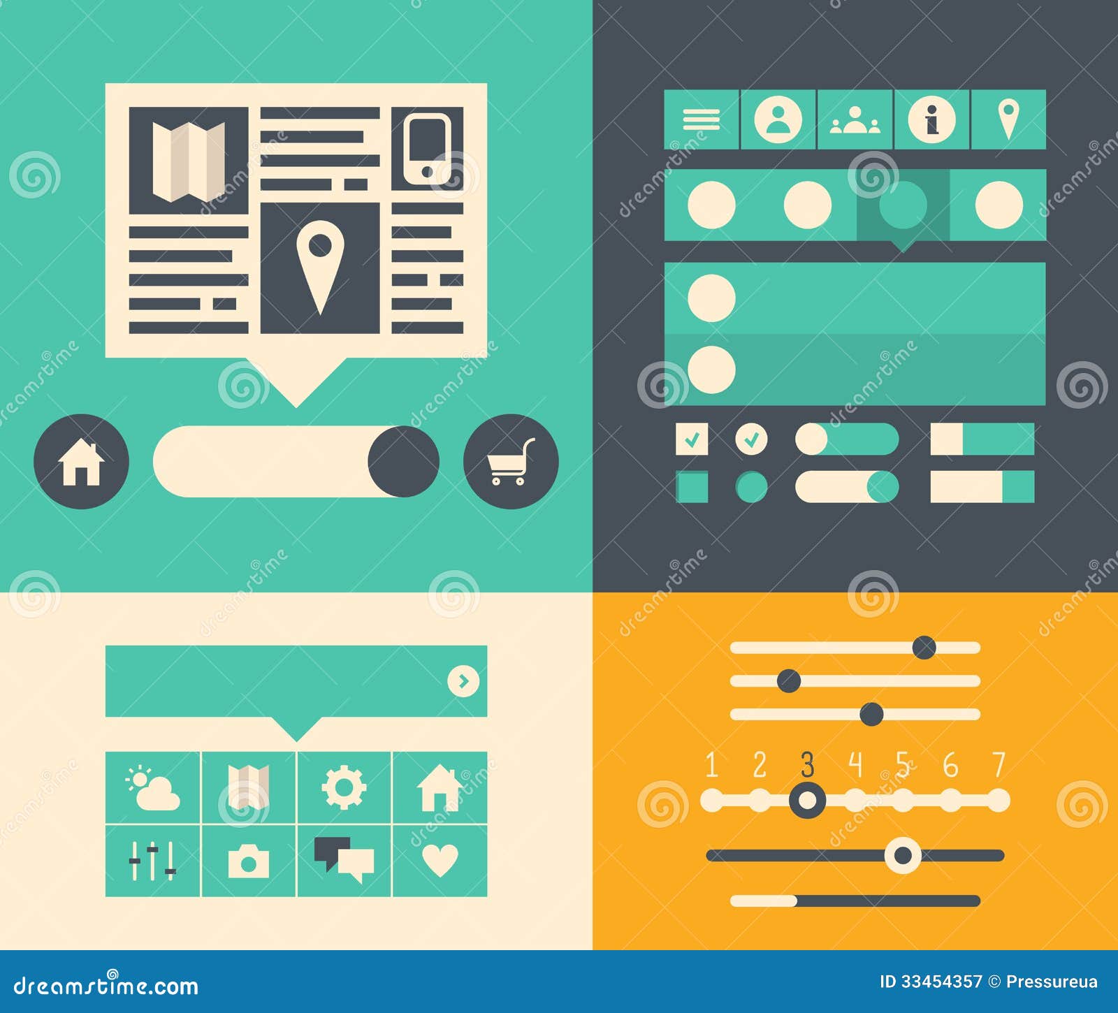 Elementos De La Interfaz De Usuario Del Sitio  Stock de ilustración